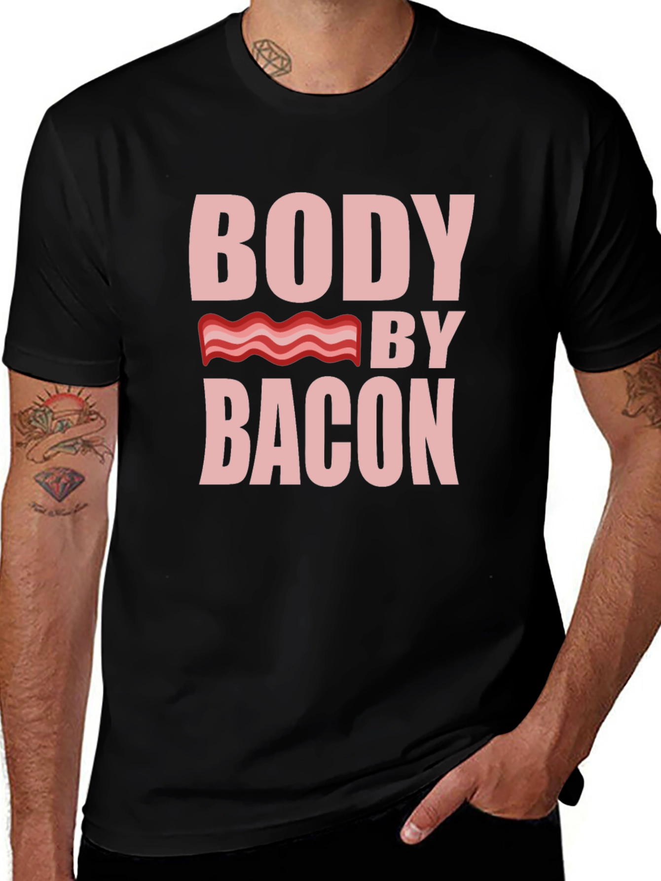 Variant 2 of Body By Bacon T-Shirt - Novelty Foodie Tee