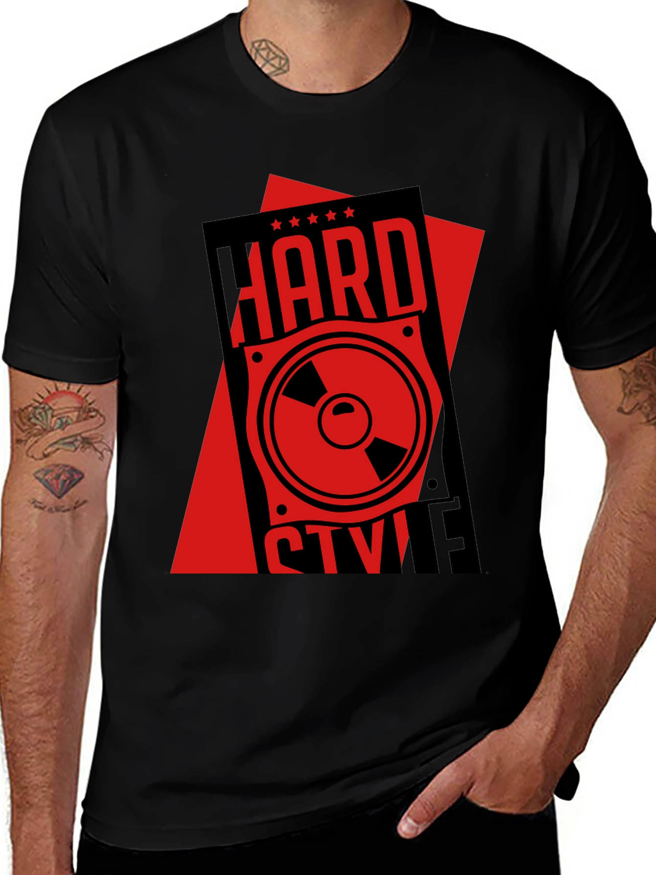 Variant 26 of Hard Style Music Speaker Graphic Tee - Black