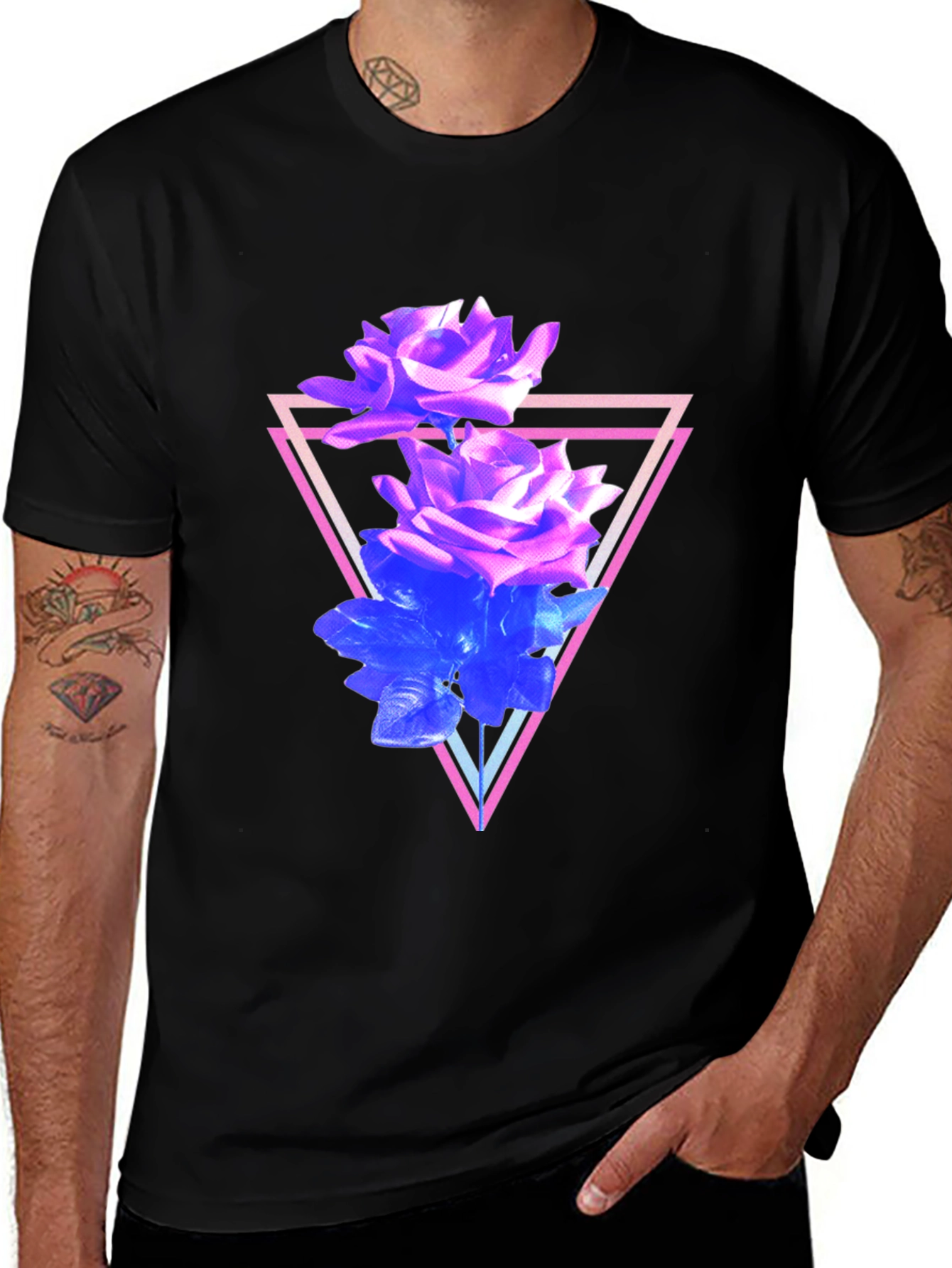 Variant 23 of Geometric Rose T-Shirt - Stylish & Unique