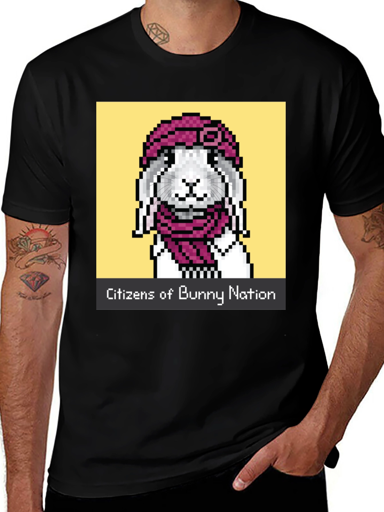 Variant 20 of Bunny Nation Pixel Art Graphic Tee