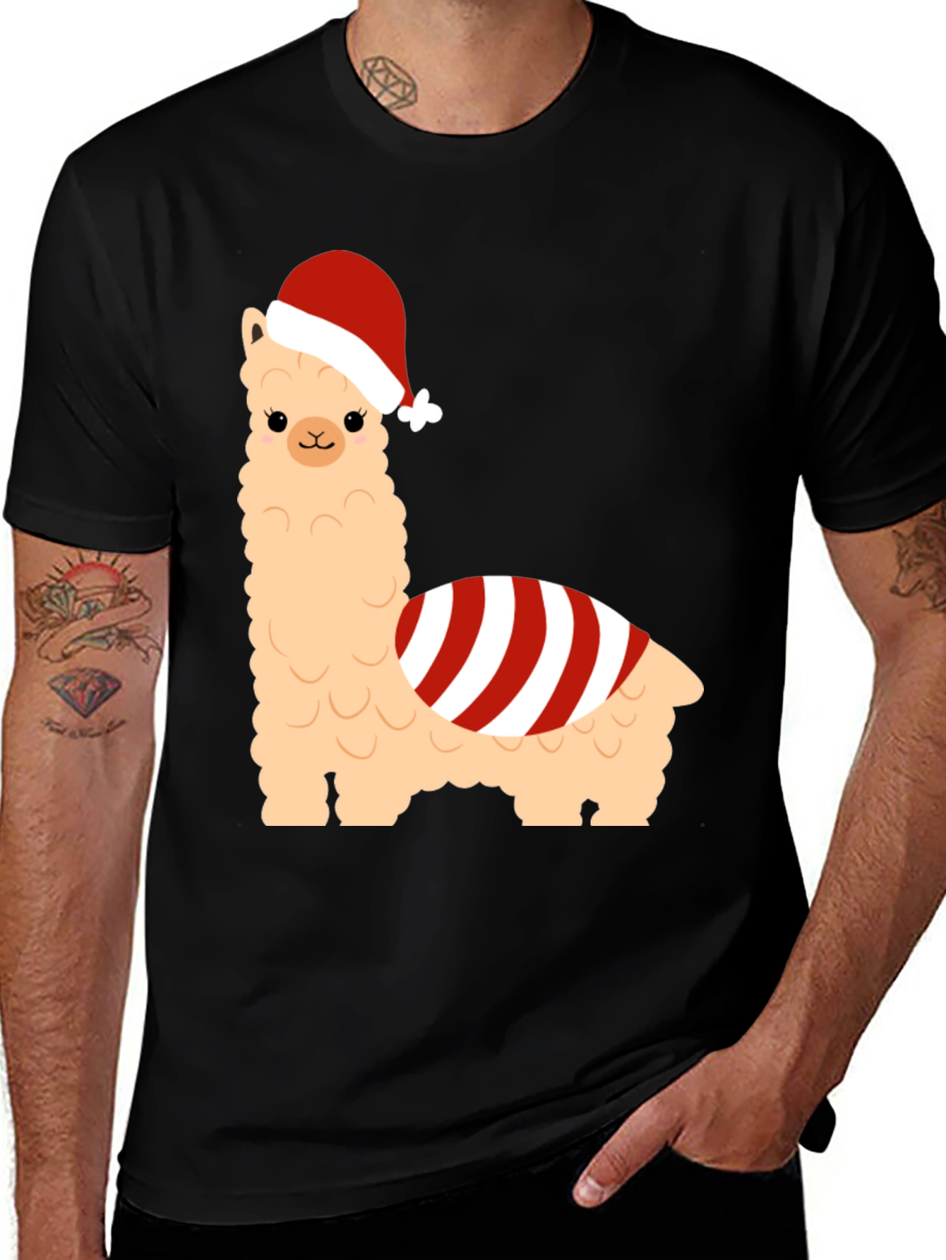 Variant 7 of Holiday Llama T-Shirt - Christmas Festive Cute Tee