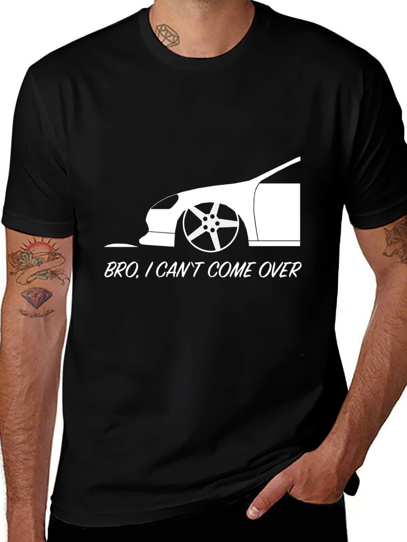 Variant 10 of Stanced Car Graphic Tee - Bro, I Can't Come Over