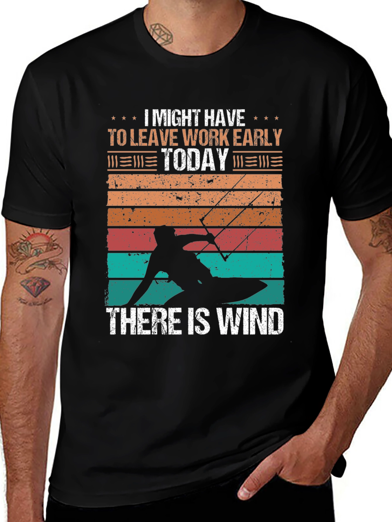 Variant 11 of Kitesurfing T-Shirt: Leave Work Early Today