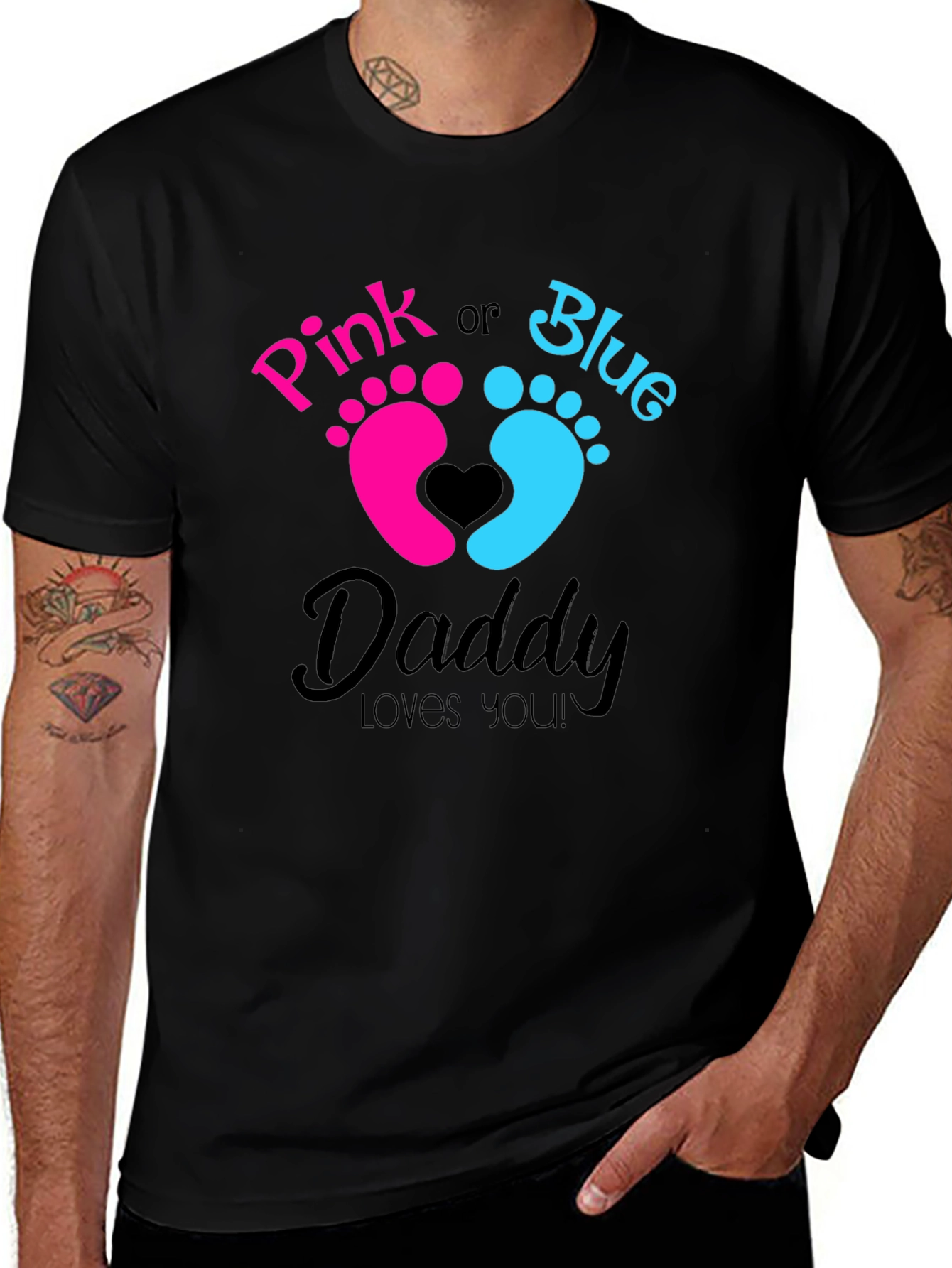Variant 29 of Pink or Blue Daddy Loves You! Gender Reveal T-Shirt