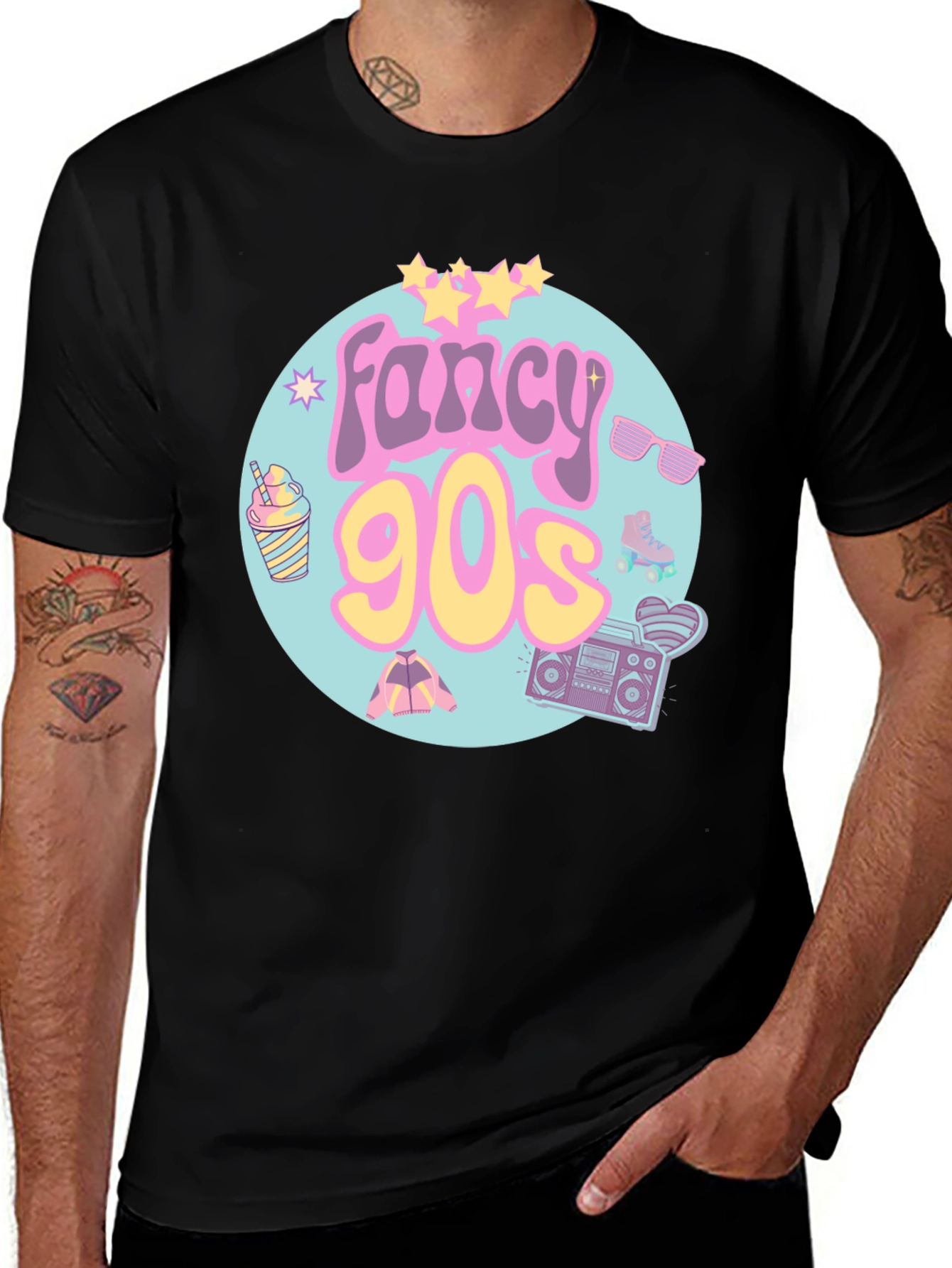 Variant 6 of Fancy 90s Graphic Tee - Retro Style