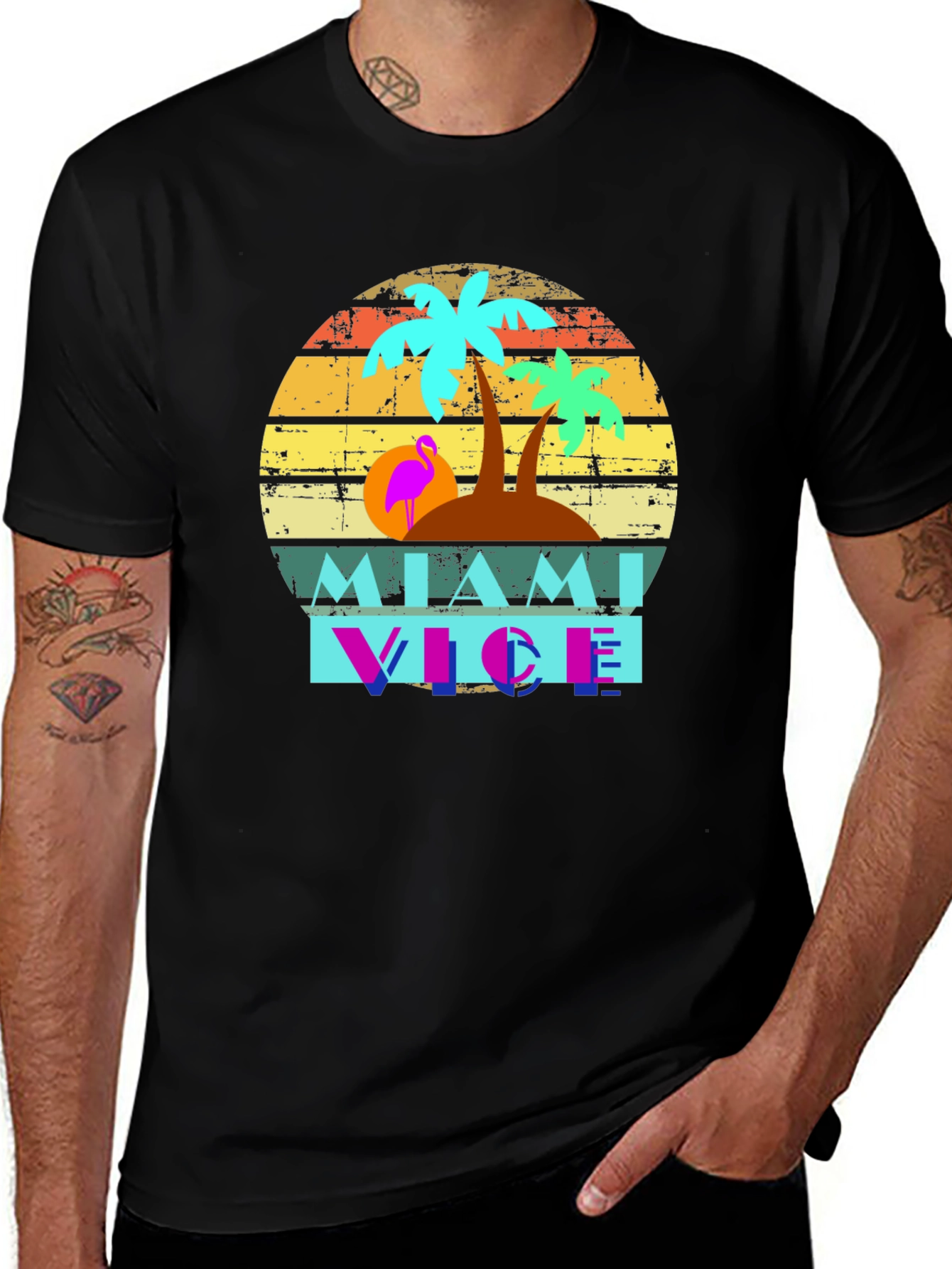 Miami Vice Graphic Tee - Retro Style