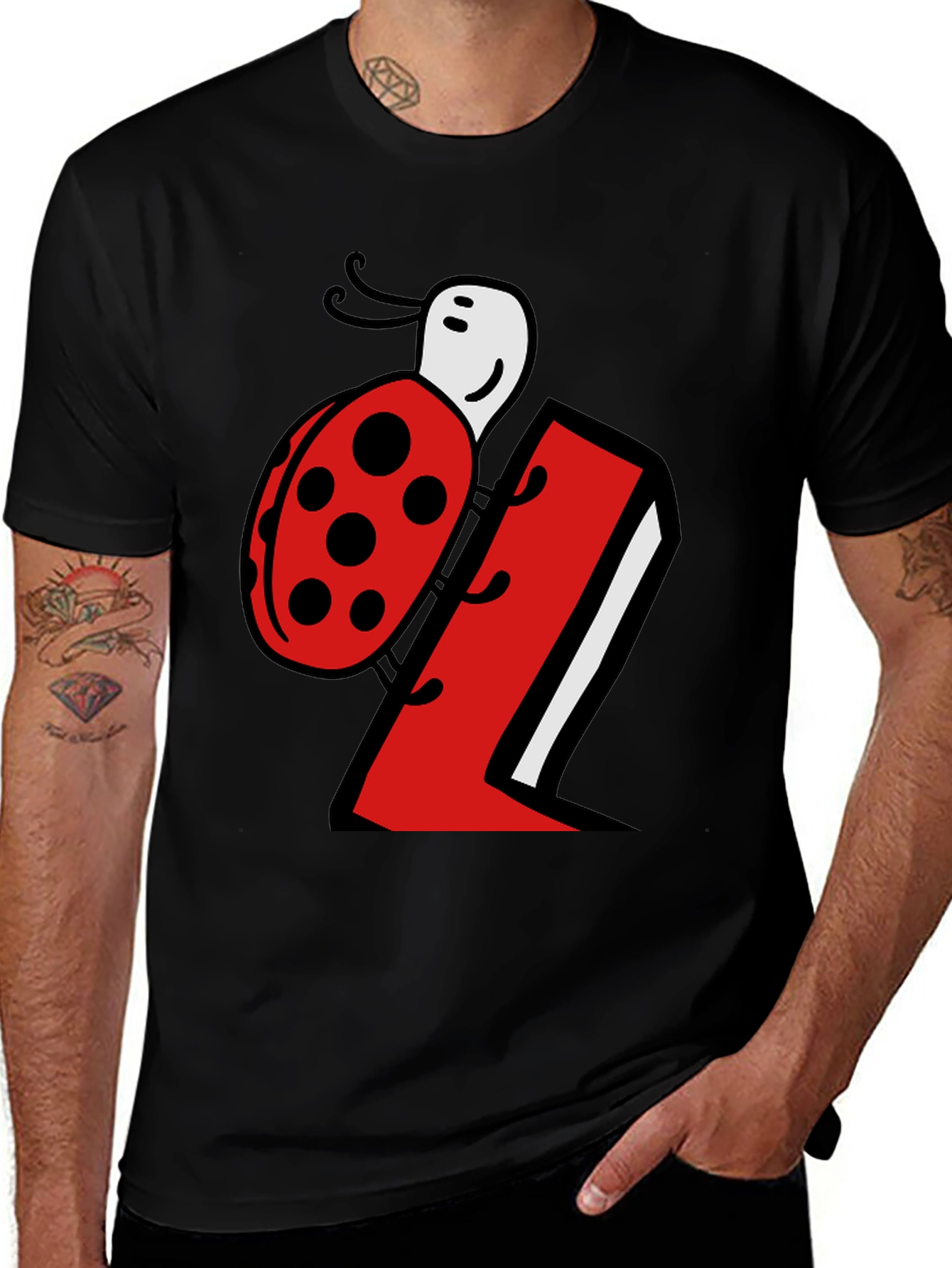 Ladybug Number 1 Black T-Shirt