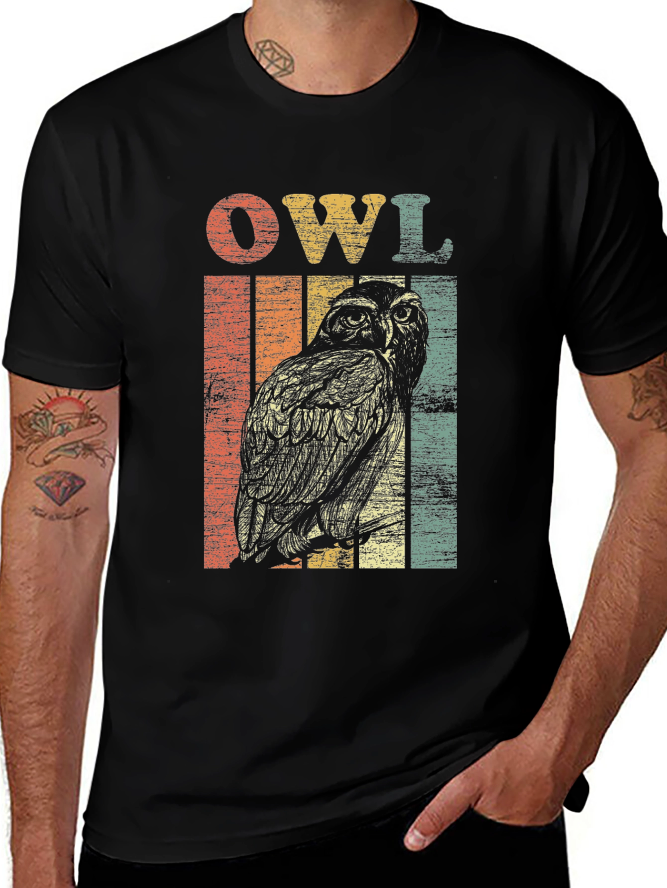 Variant 4 of Retro Owl Graphic T-Shirt - Vintage Style