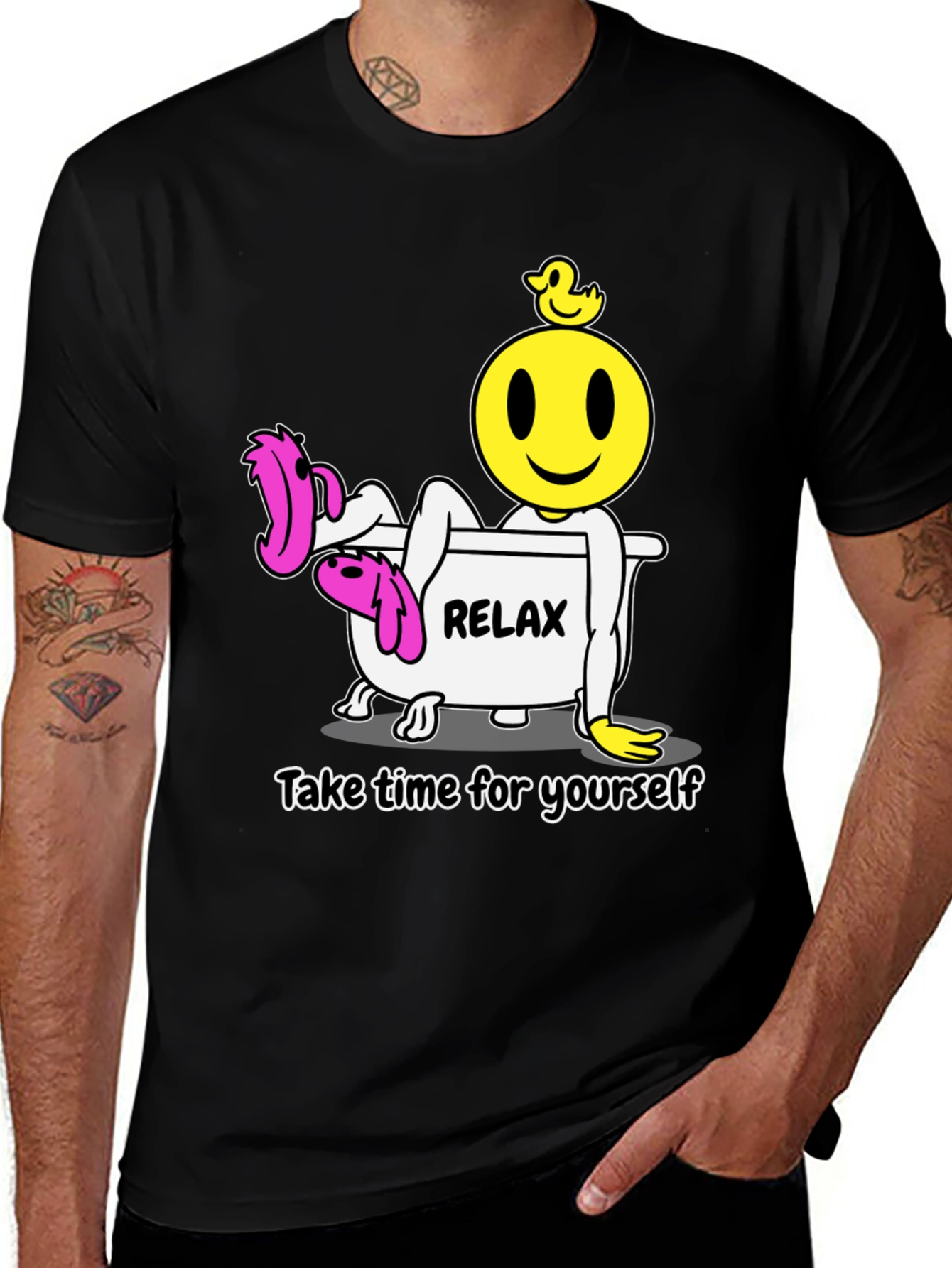 Variant 10 of Relax Smiley Face T-Shirt - Time For Yourself
