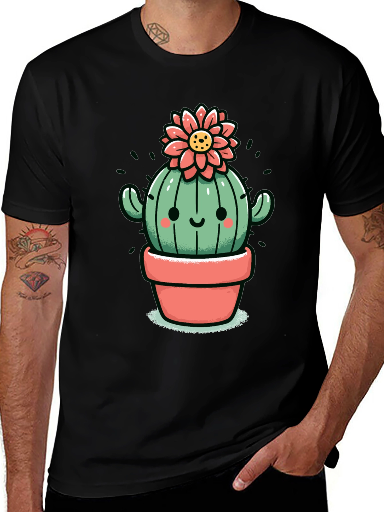 Variant 20 of Cute Cactus Flower Graphic T-Shirt
