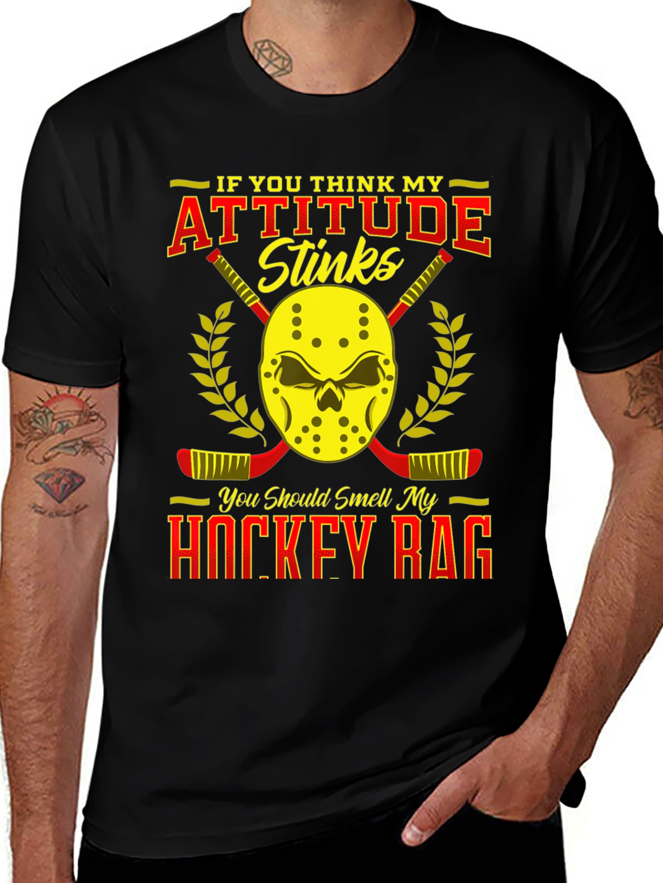 Variant 13 of Attitude Stinks Hockey Rag Graphic T-Shirt