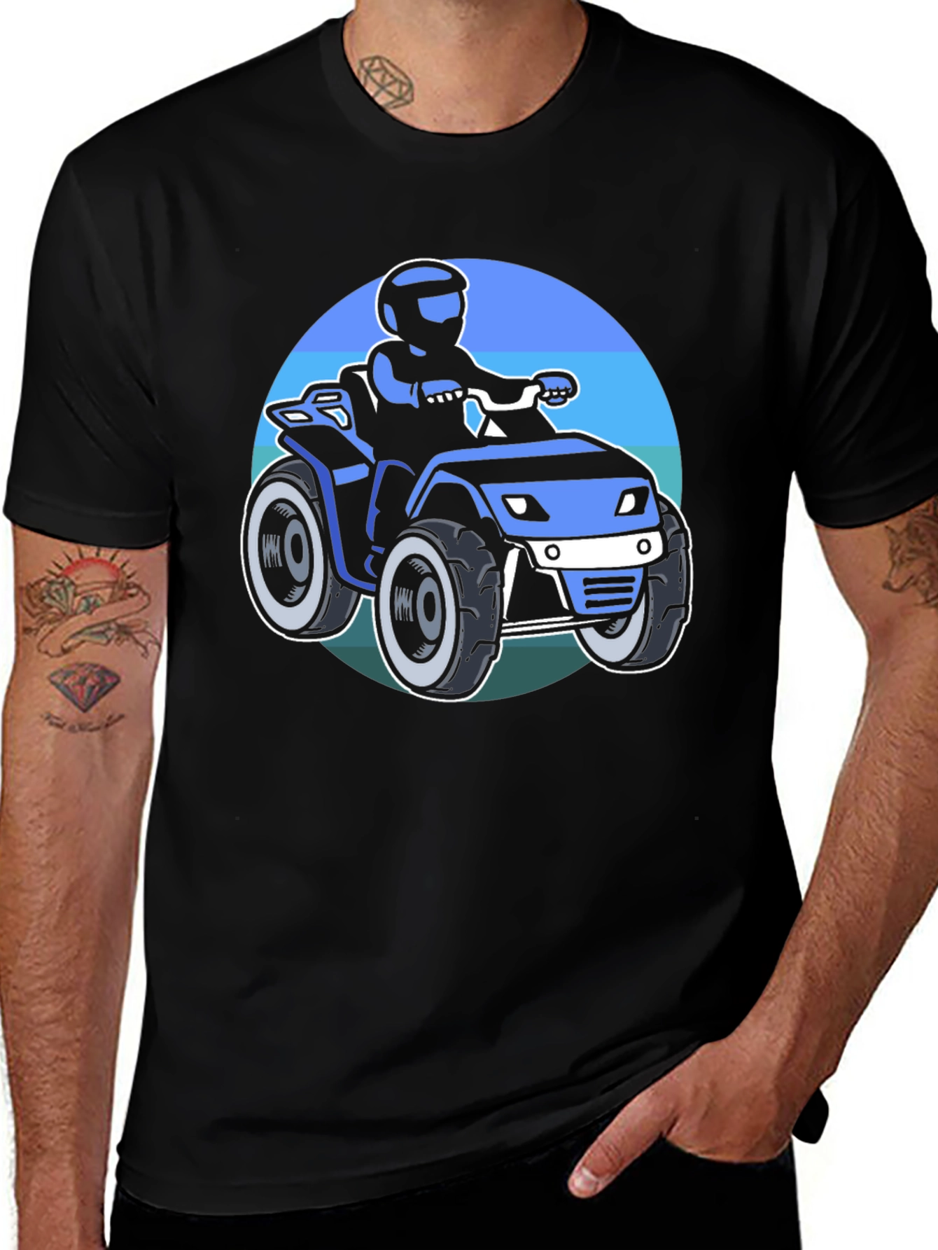 ATV Rider Graphic Black T-Shirt