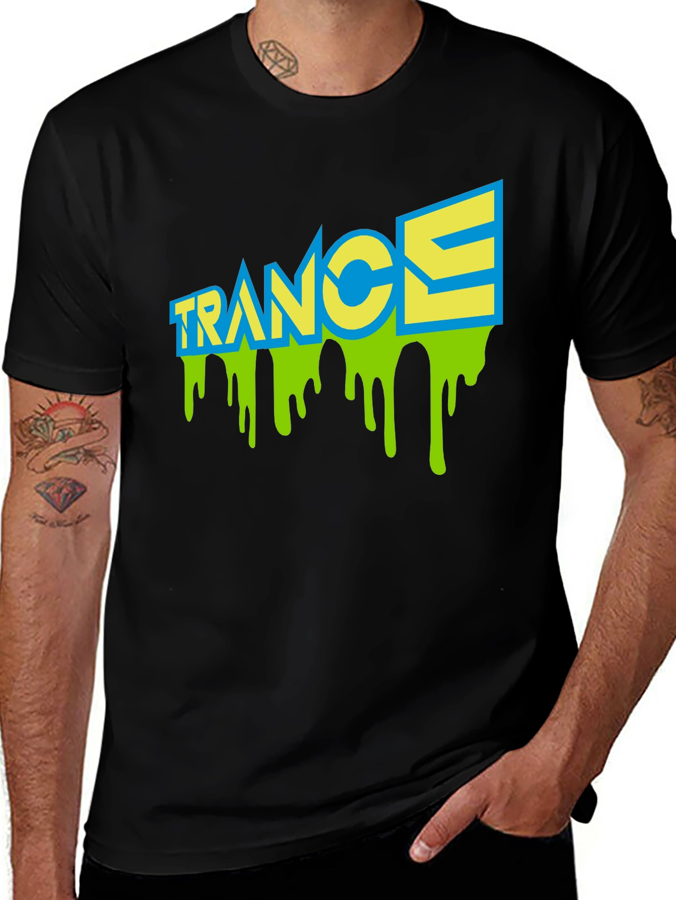 Trance Music Black T-Shirt - Drip Graphic Design