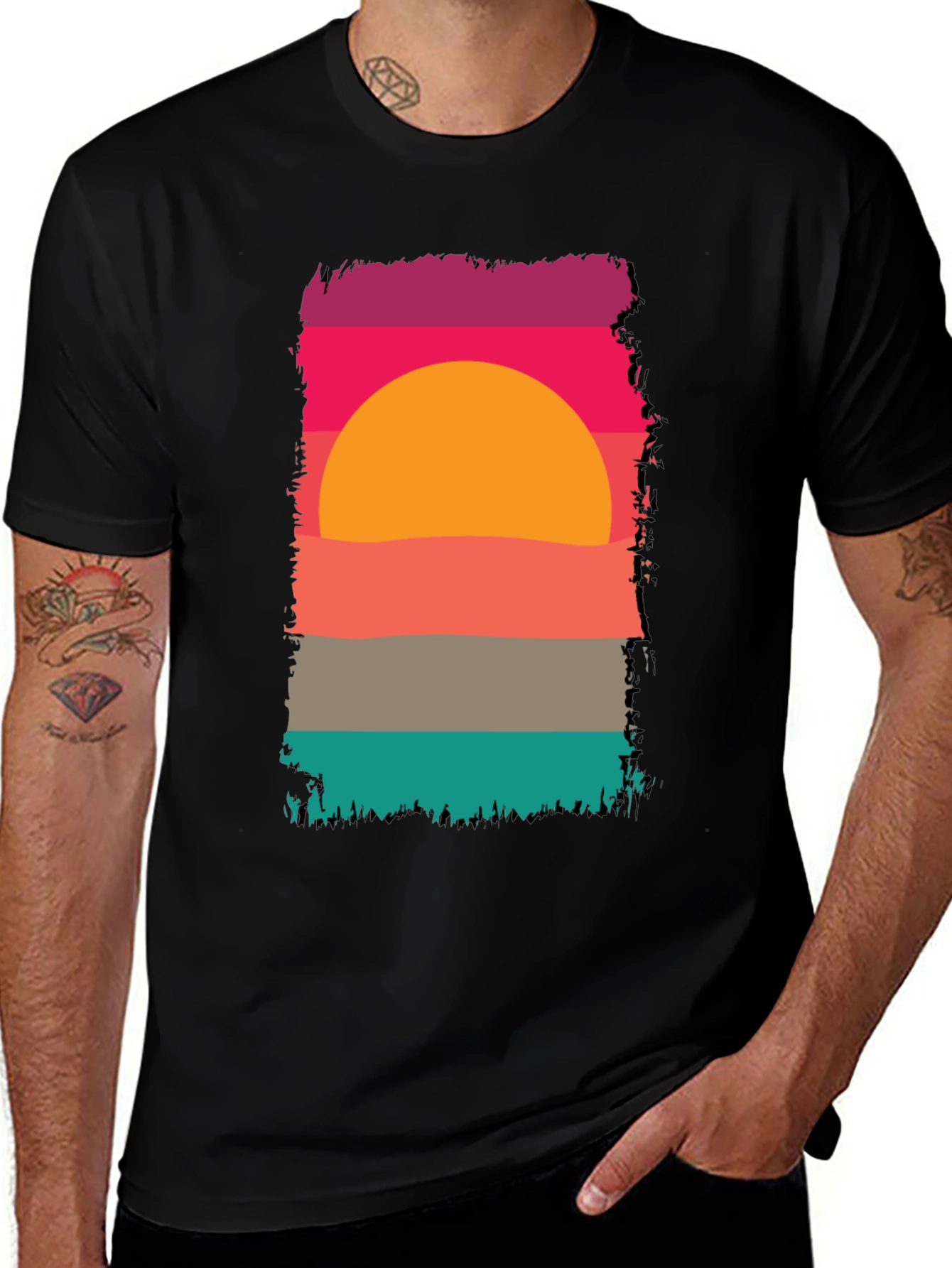 Variant 23 of Retro Sunset Graphic Tee - Stylish Comfort