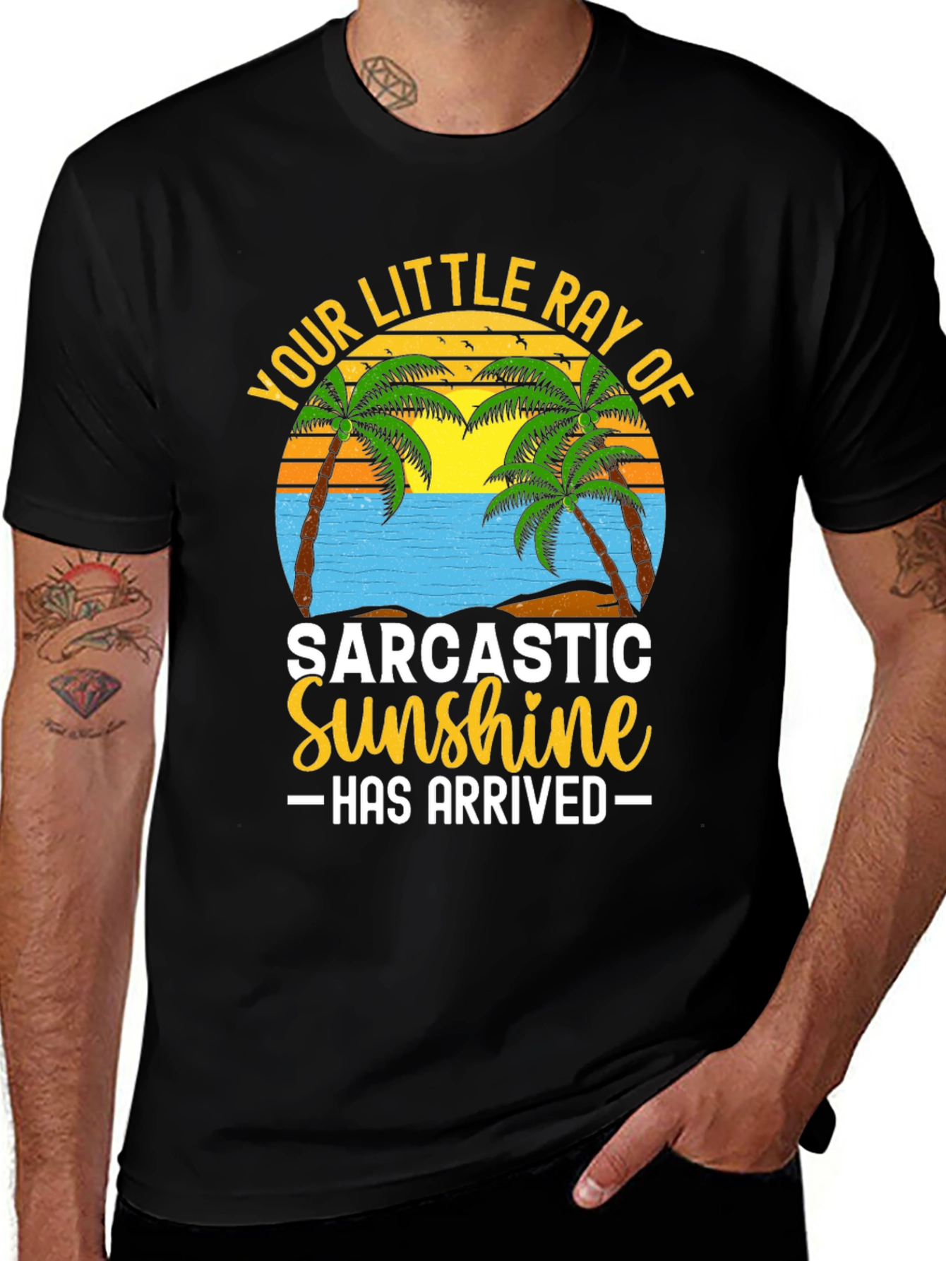 Variant 12 of Sarcastic Sunshine Graphic Tee - Beach Theme T-Shirt