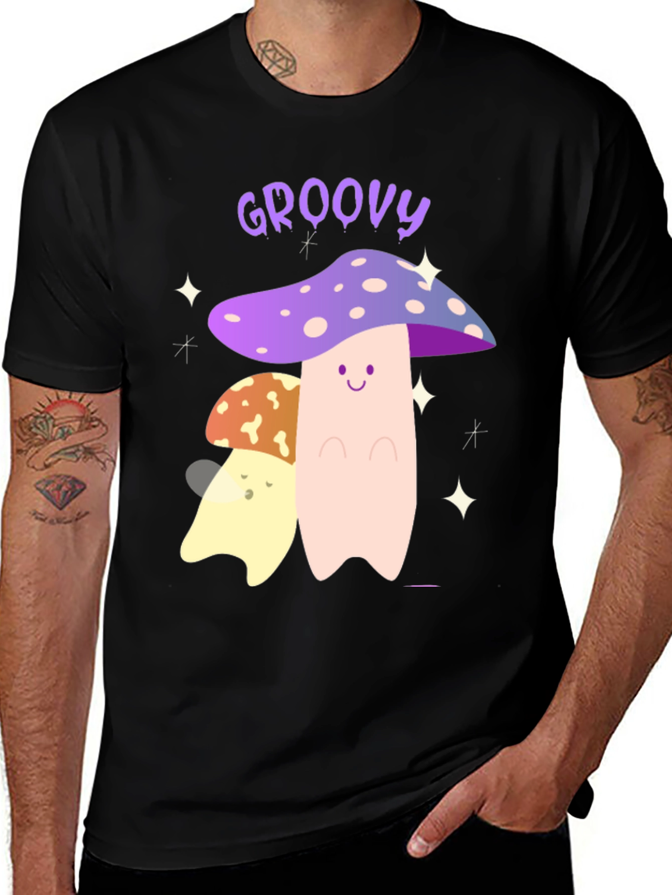 Variant 11 of Groovy Mushroom Graphic Tee - Funky T-Shirt