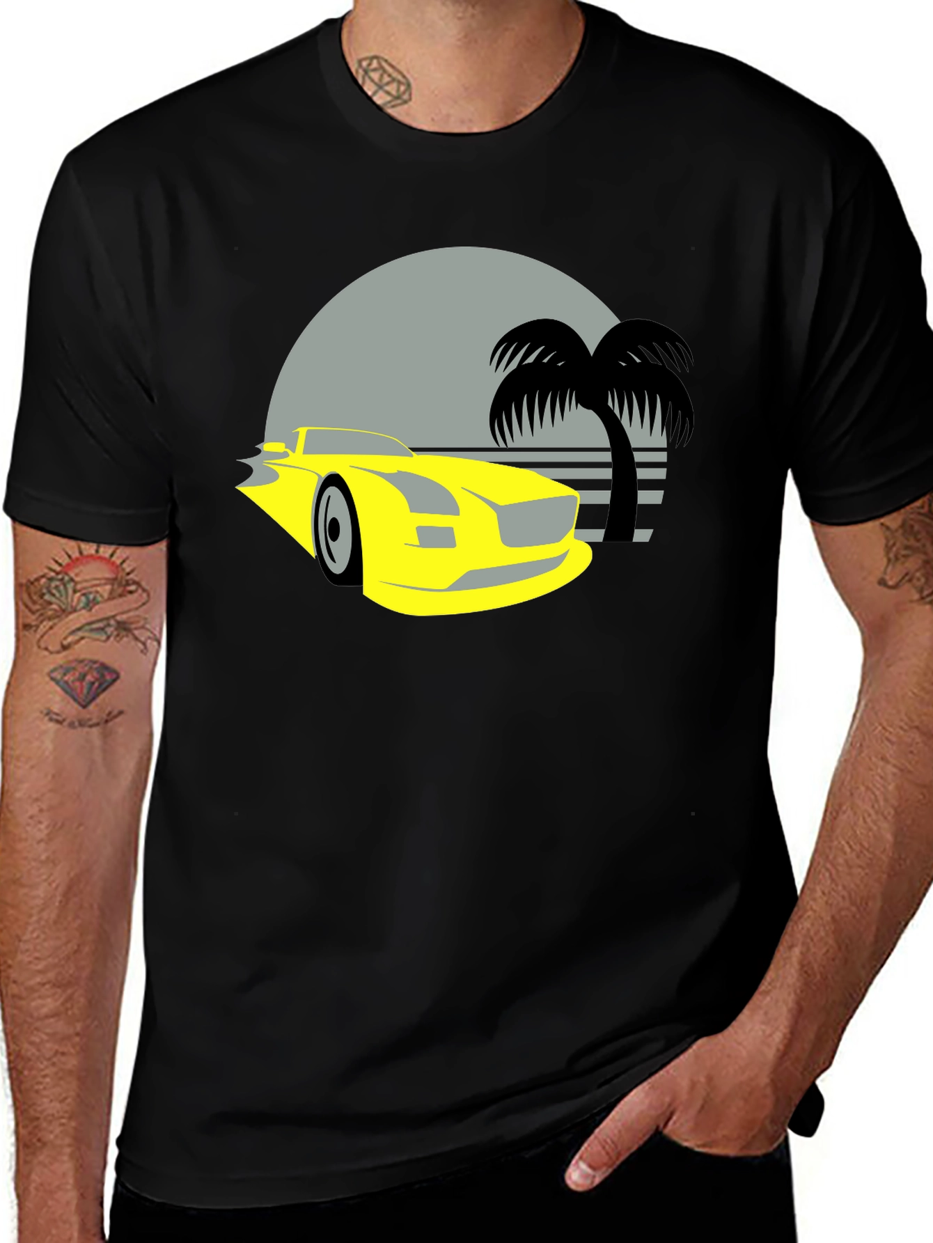 Variant 10 of Retro Car & Palm Tree Graphic Tee