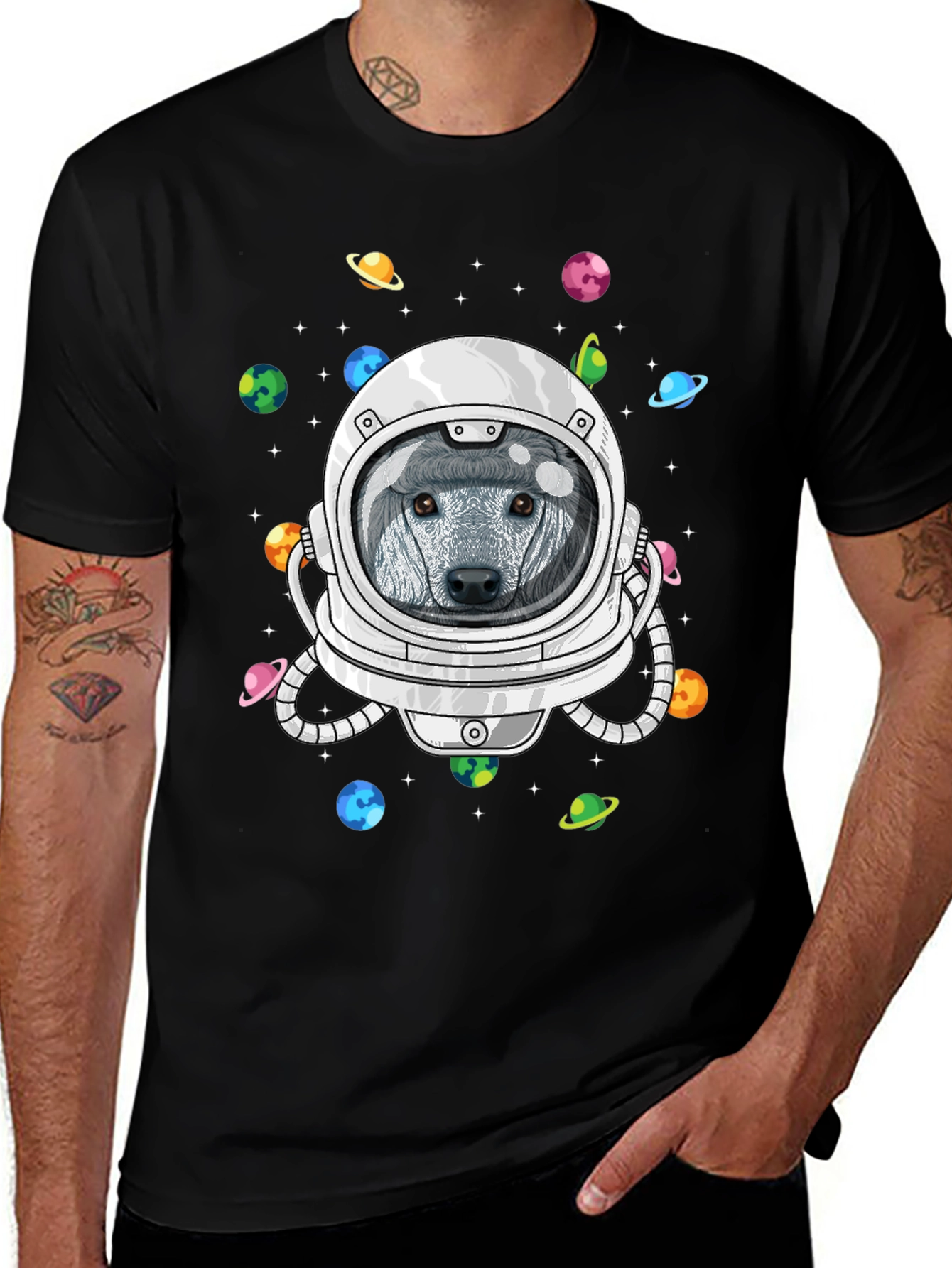 Variant 4 of Astronaut Dog Space T-Shirt