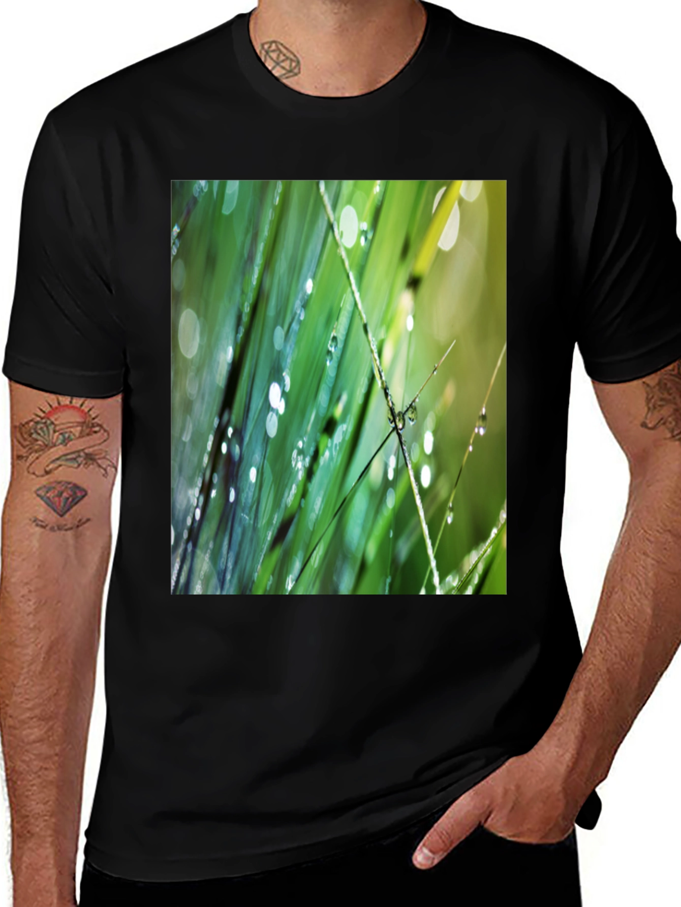 Dew Drops on Green Grass T-Shirt