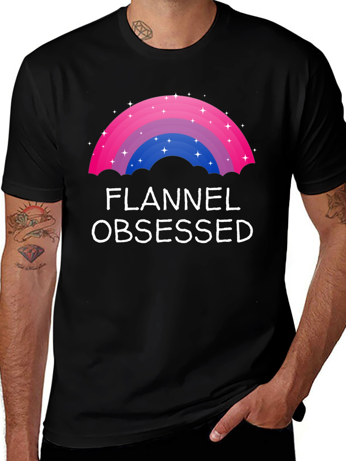 Variant 11 of Flannel Obsessed Bi Pride T-Shirt