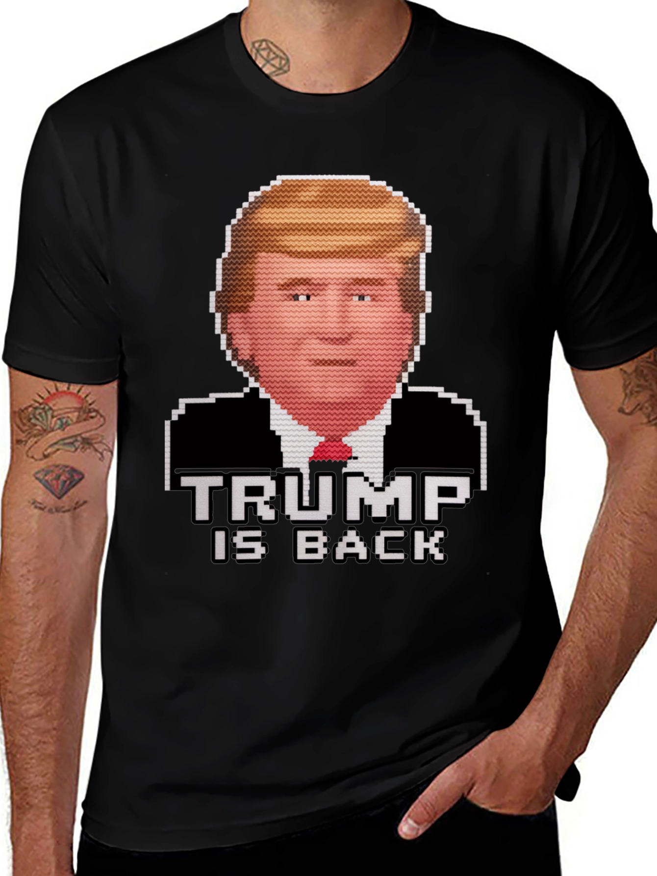 Variant 25 of Trump Is Back Pixel Art Graphic Tee