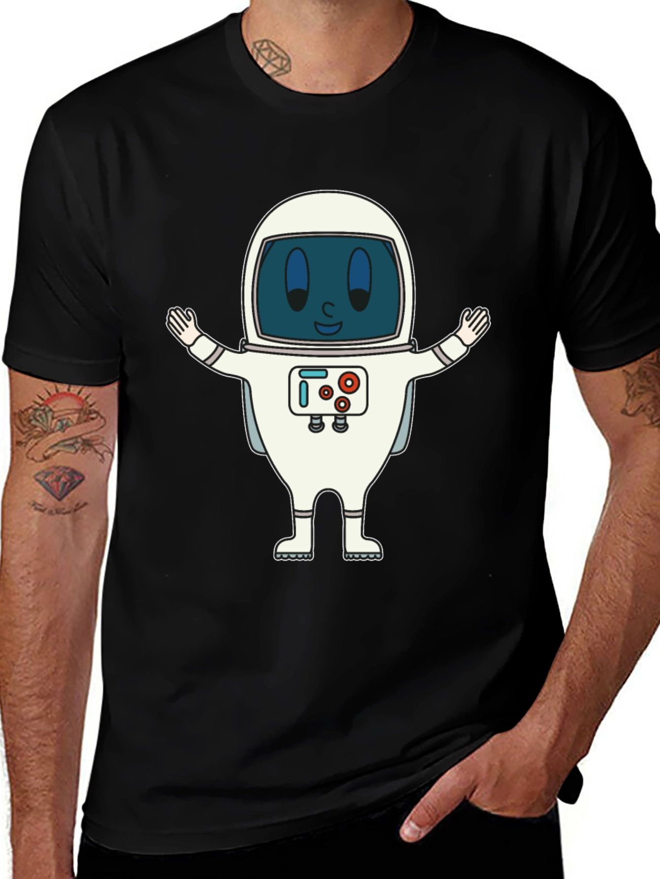 Variant 2 of Astronaut Graphic Print T-Shirt - Fun Spaceman Design