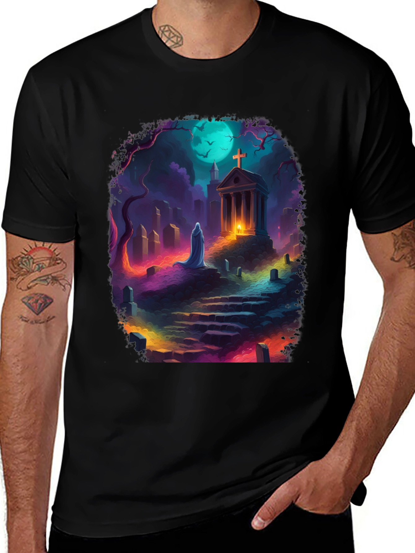 Variant 3 of Ghostly Cemetery T-Shirt