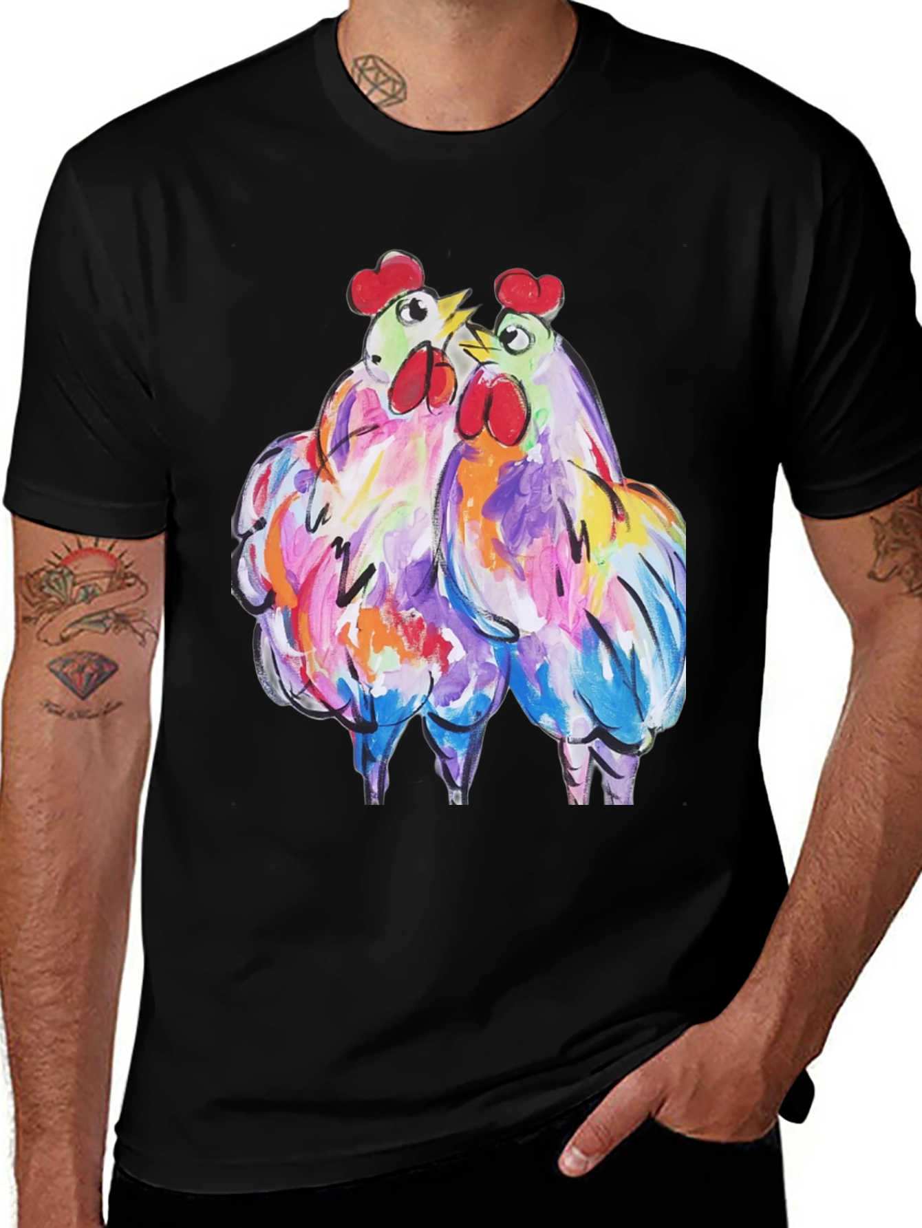 Variant 14 of Colorful Chicken Graphic T-Shirt