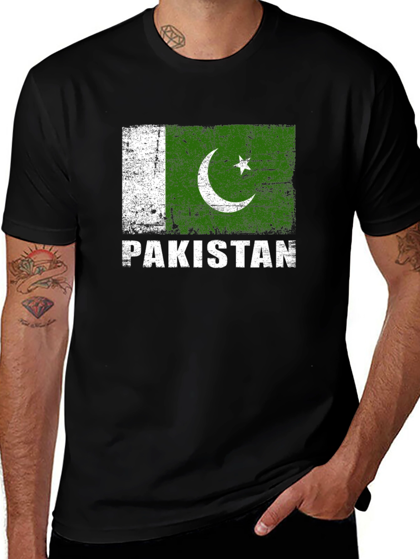 Variant 25 of Pakistan Flag T-Shirt - Distressed Graphic Tee