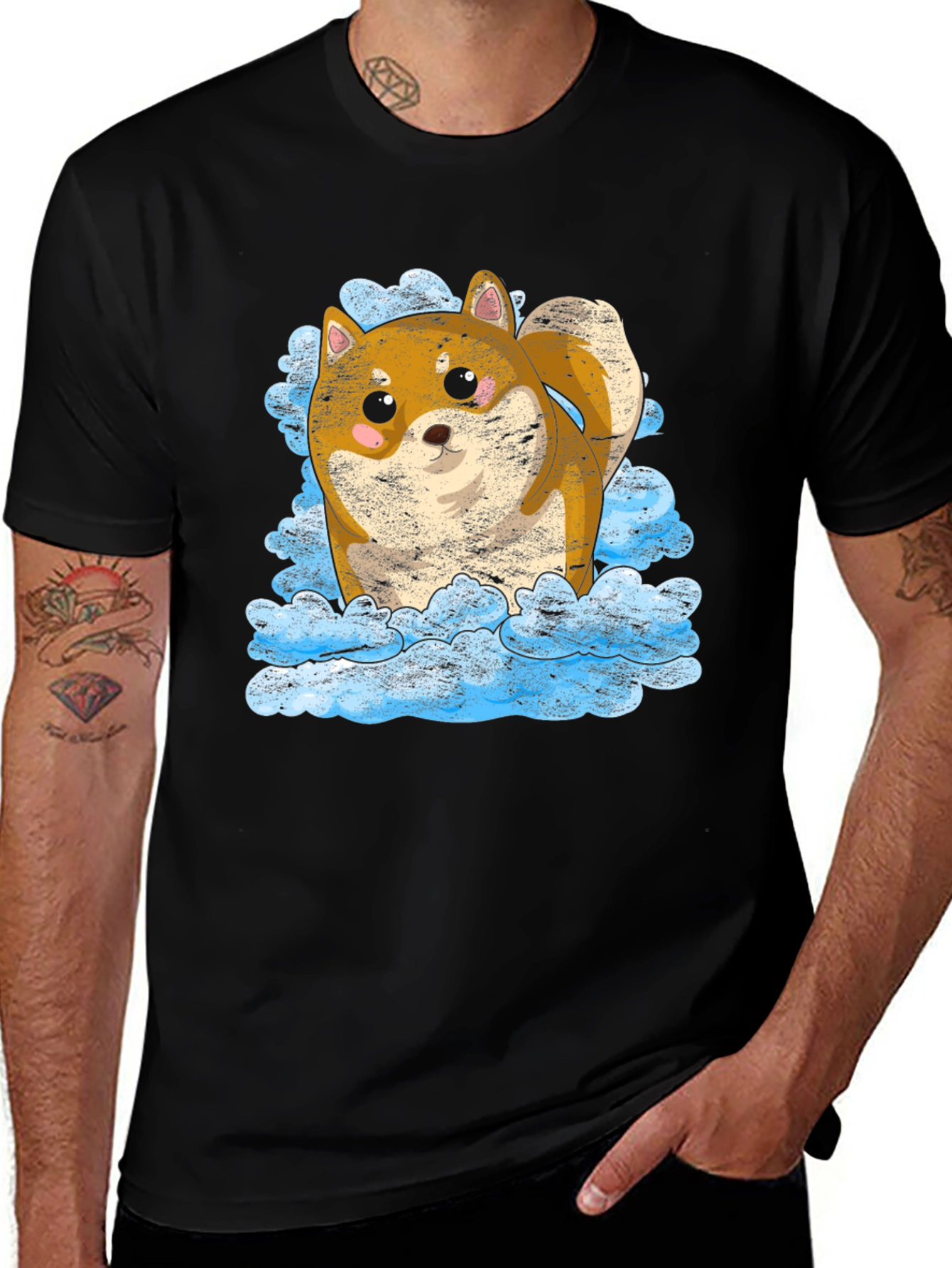 Variant 18 of Cute Shiba Inu Dog in Clouds T-Shirt