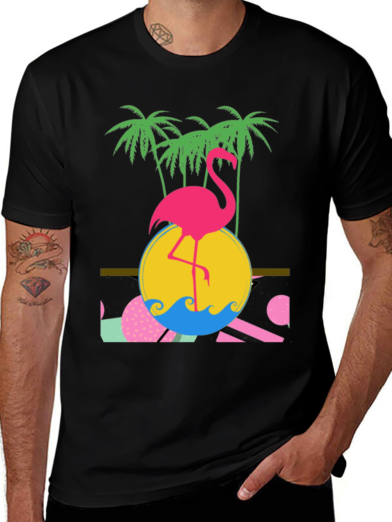 Variant 2 of Retro Flamingo Graphic T-Shirt - Tropical Summer Vibes
