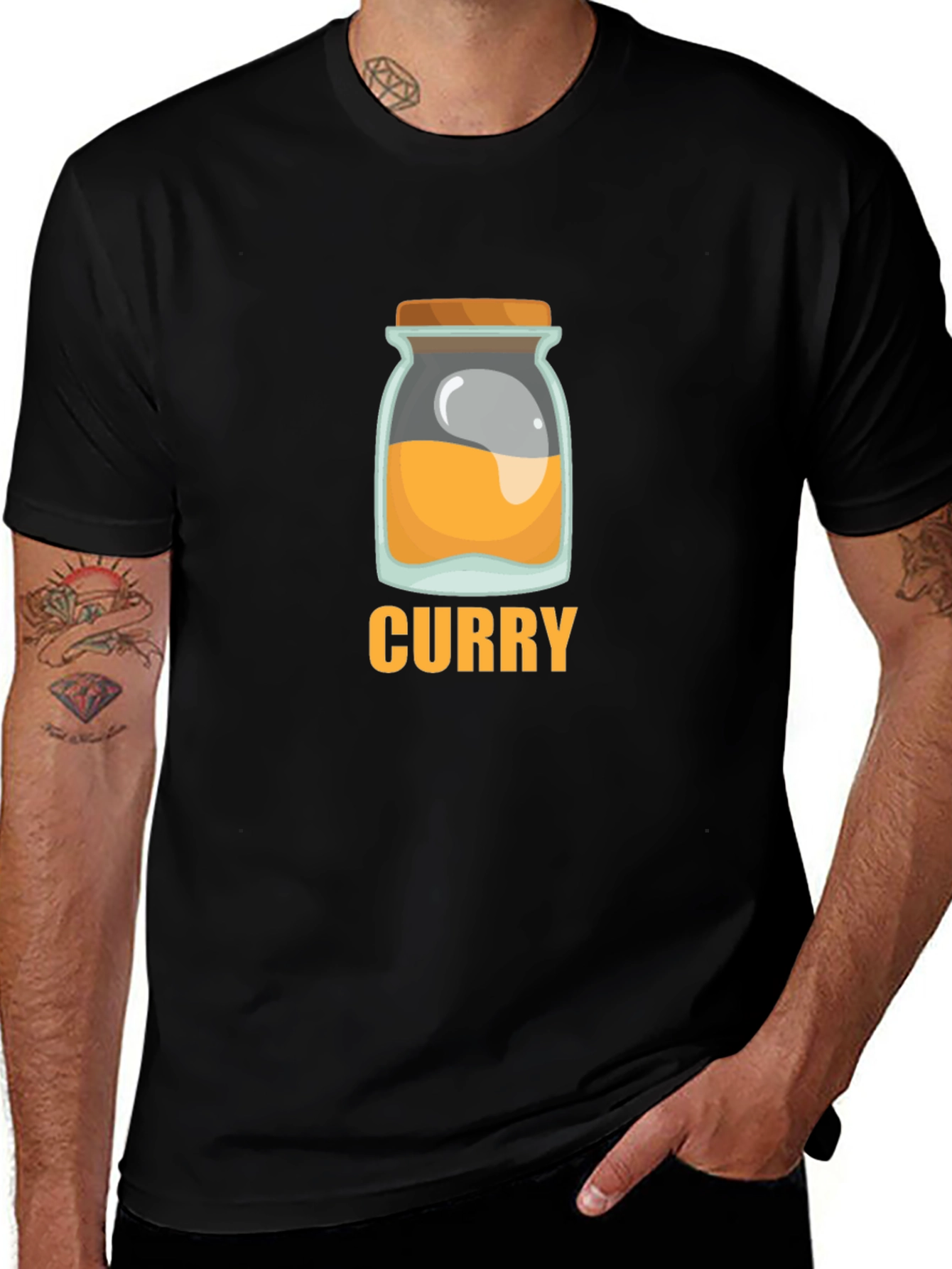 Variant 3 of Curry Jar Graphic T-Shirt - Unique Foodie Tee