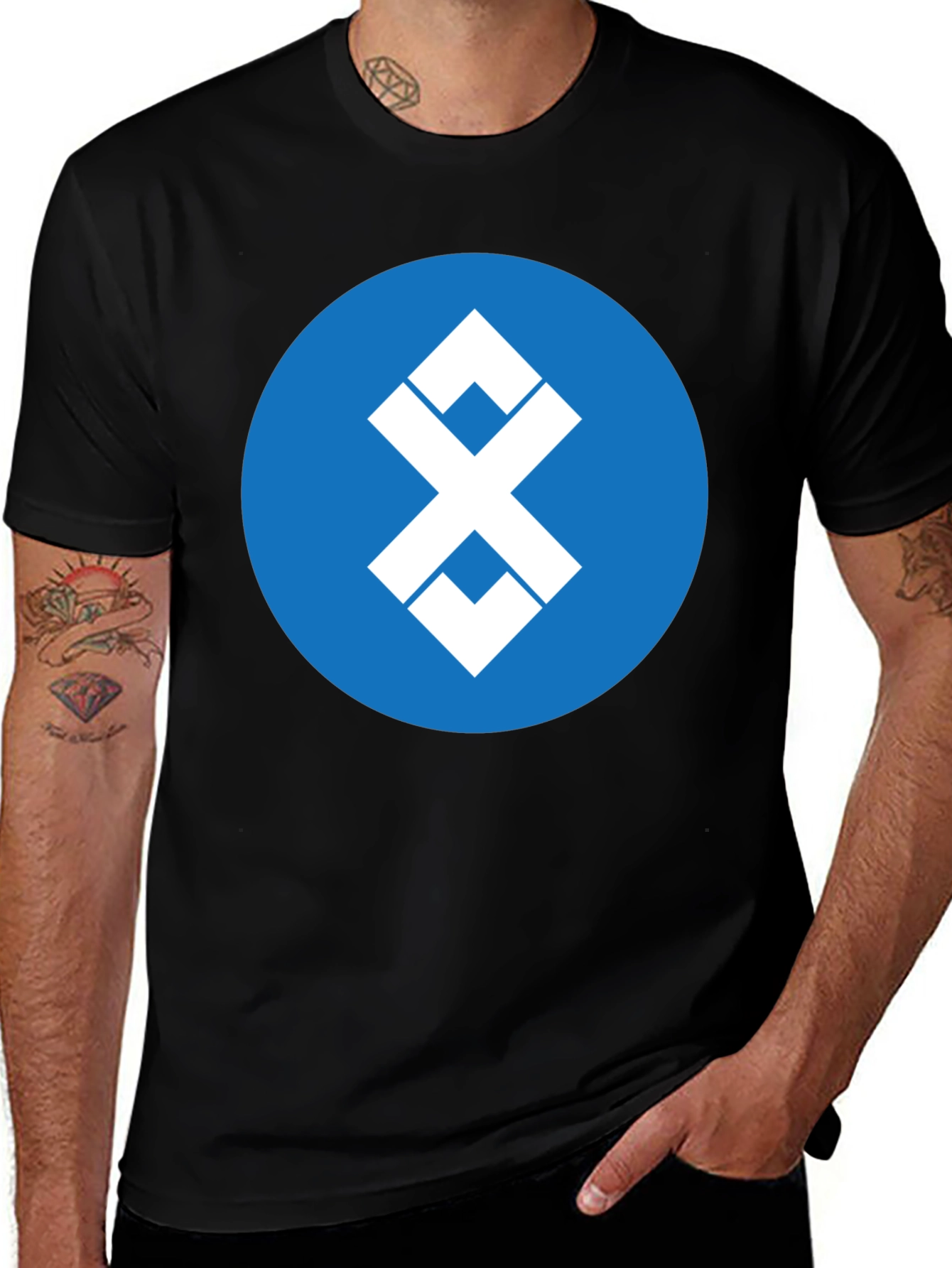 Bluetooth Symbol Graphic Tee - Stylish Tech Shirt