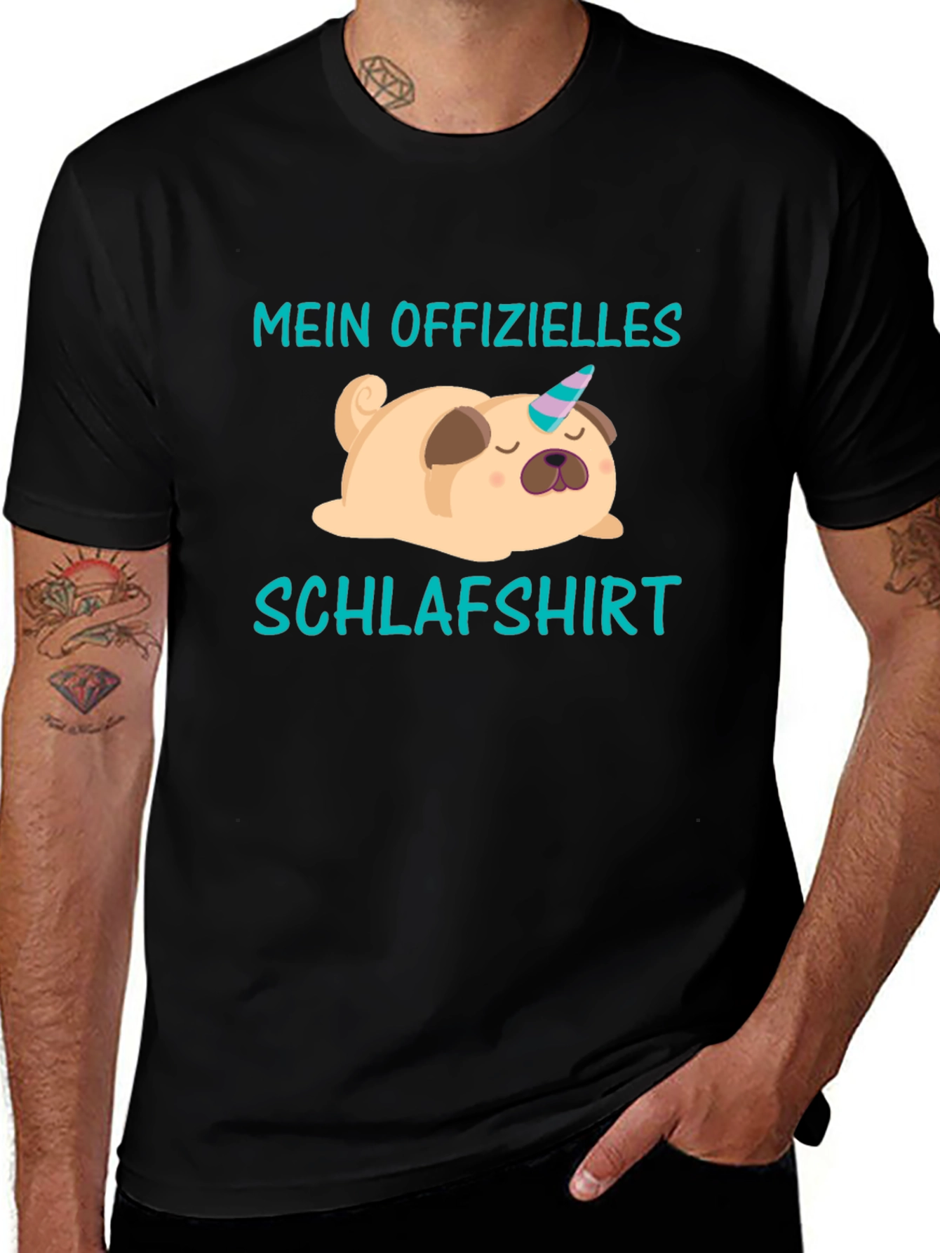 Variant 10 of Mein Offizielles Schlafshirt - Pug Unicorn T-Shirt