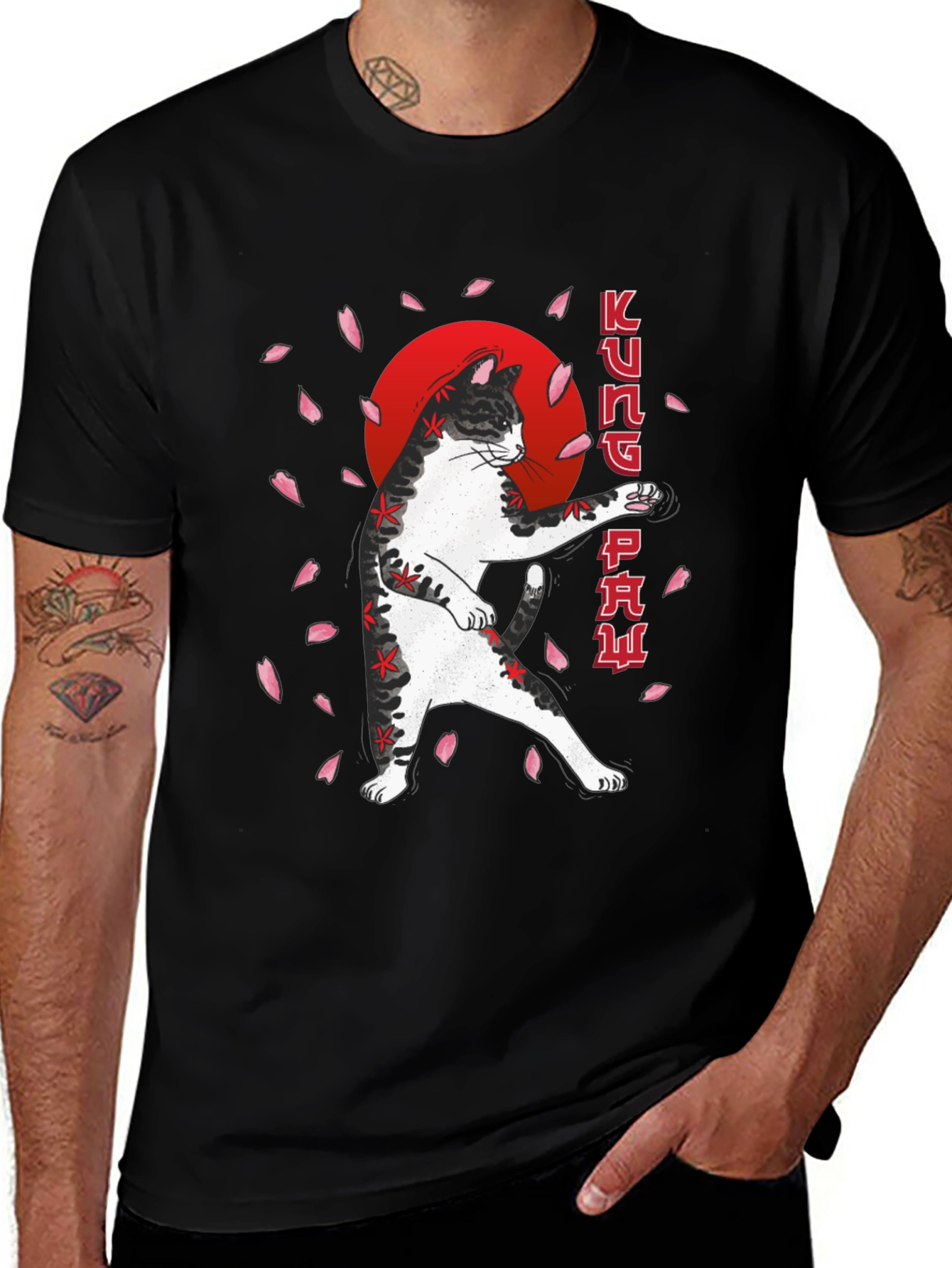 Variant 30 of Kung Paw T-Shirt - Cat Martial Arts Tee