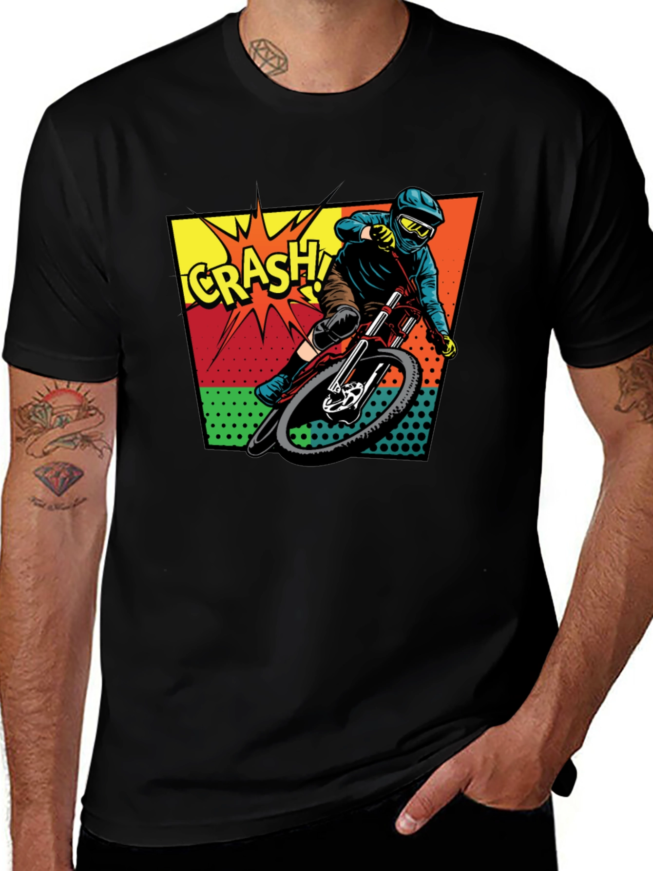 Variant 6 of Mountain Bike Crash Graphic Tee - Ride On!