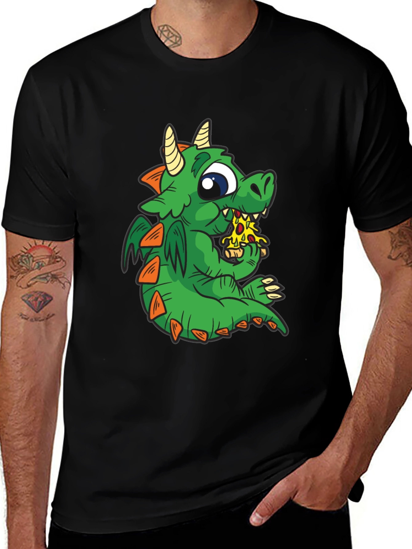 Variant 24 of Dragon Pizza T-Shirt - Cute Cartoon Graphic Tee