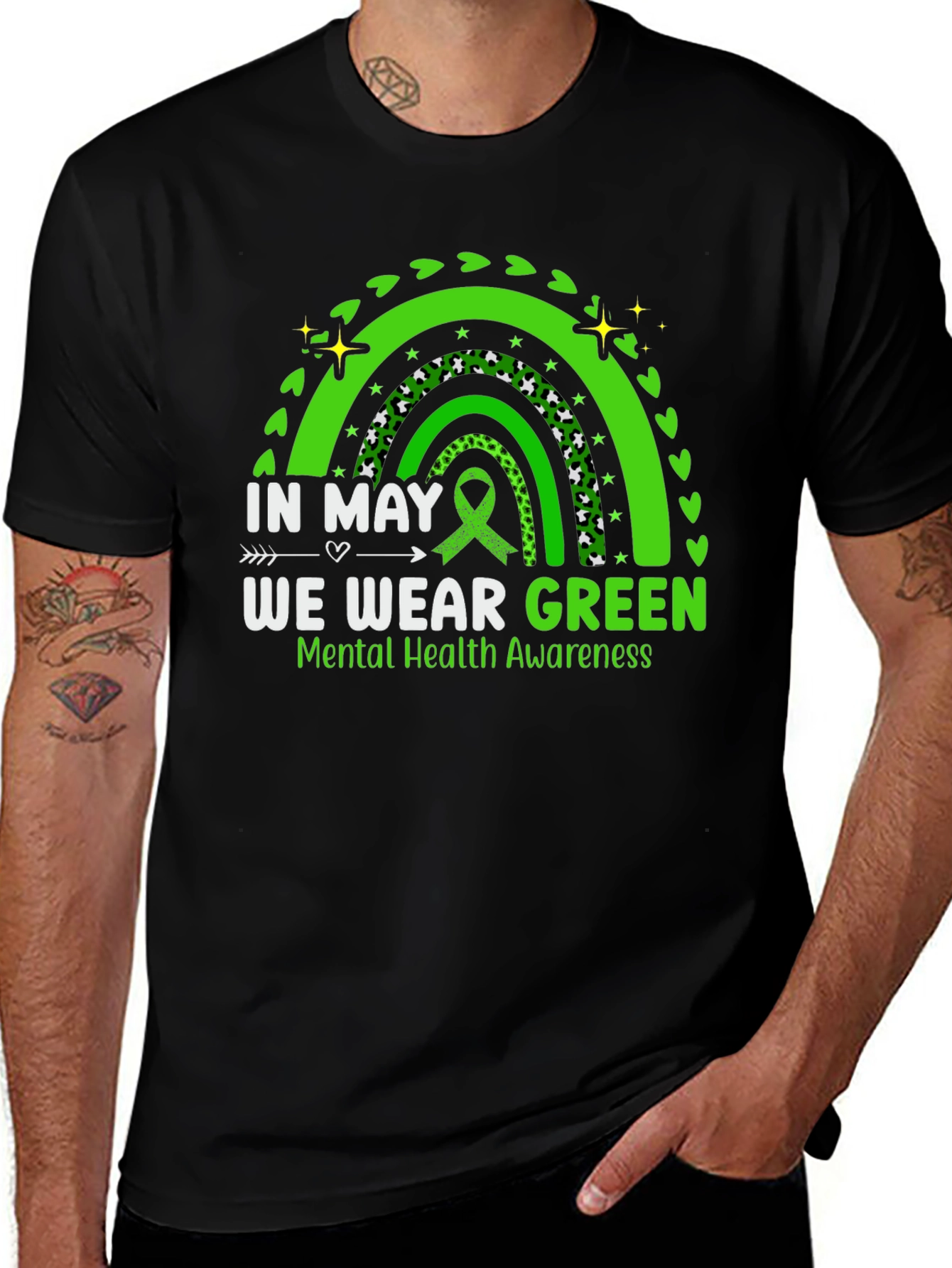 Variant 10 of In May We Wear Green Mental Health Awareness T-Shirt