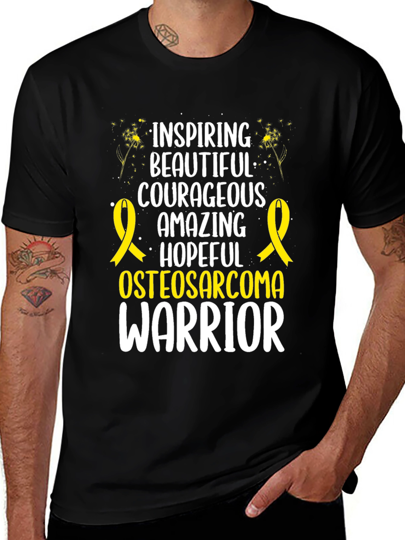 Osteosarcoma Warrior T-Shirt Inspiring Courageous