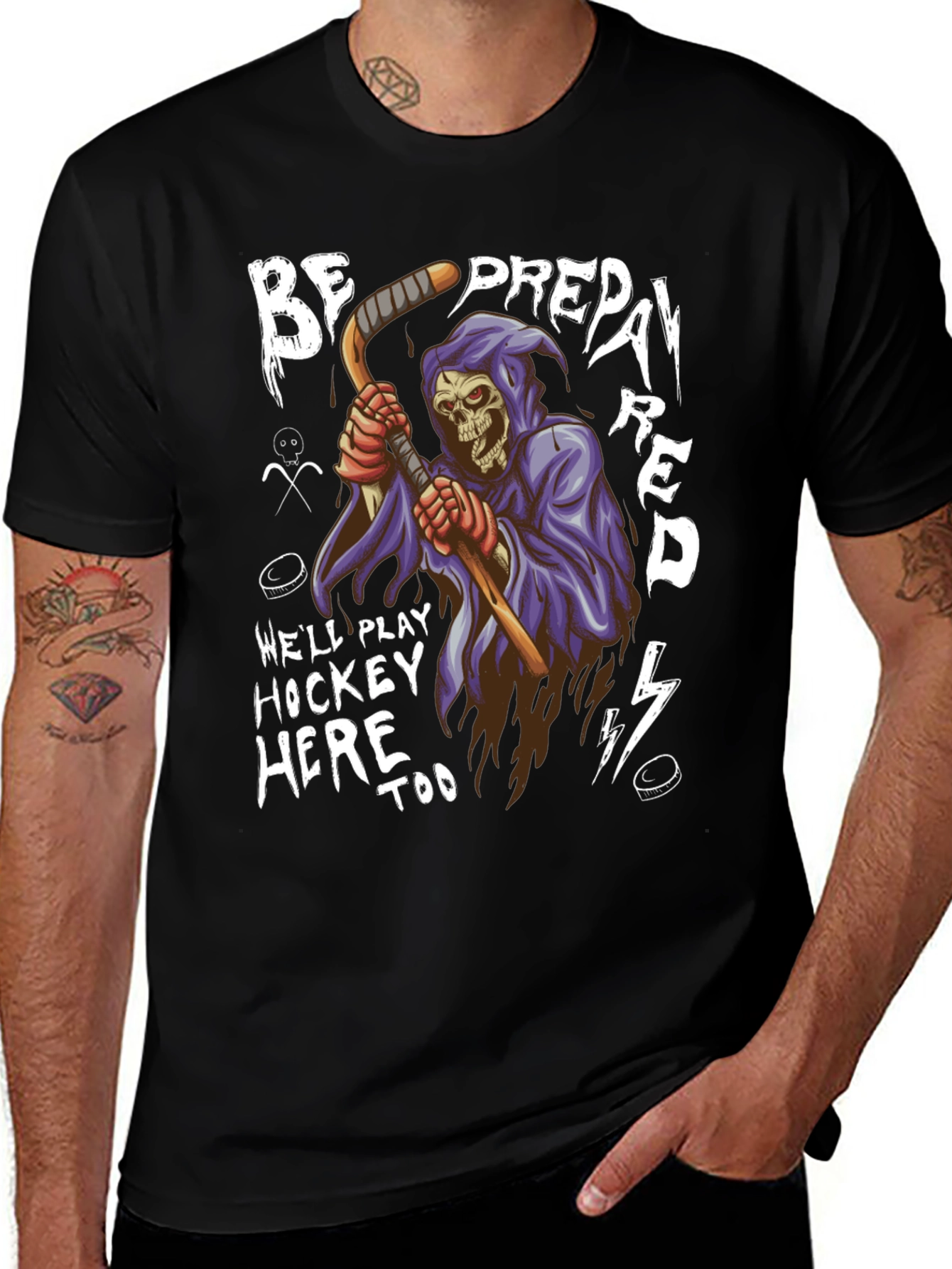 Variant 3 of Hockey Grim Reaper Graphic T-Shirt