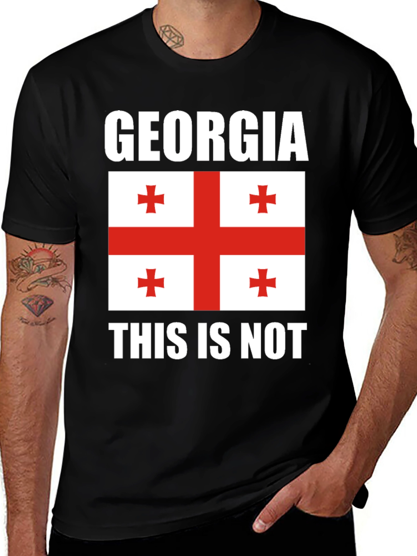 Variant 4 of Georgia Country Flag T-Shirt