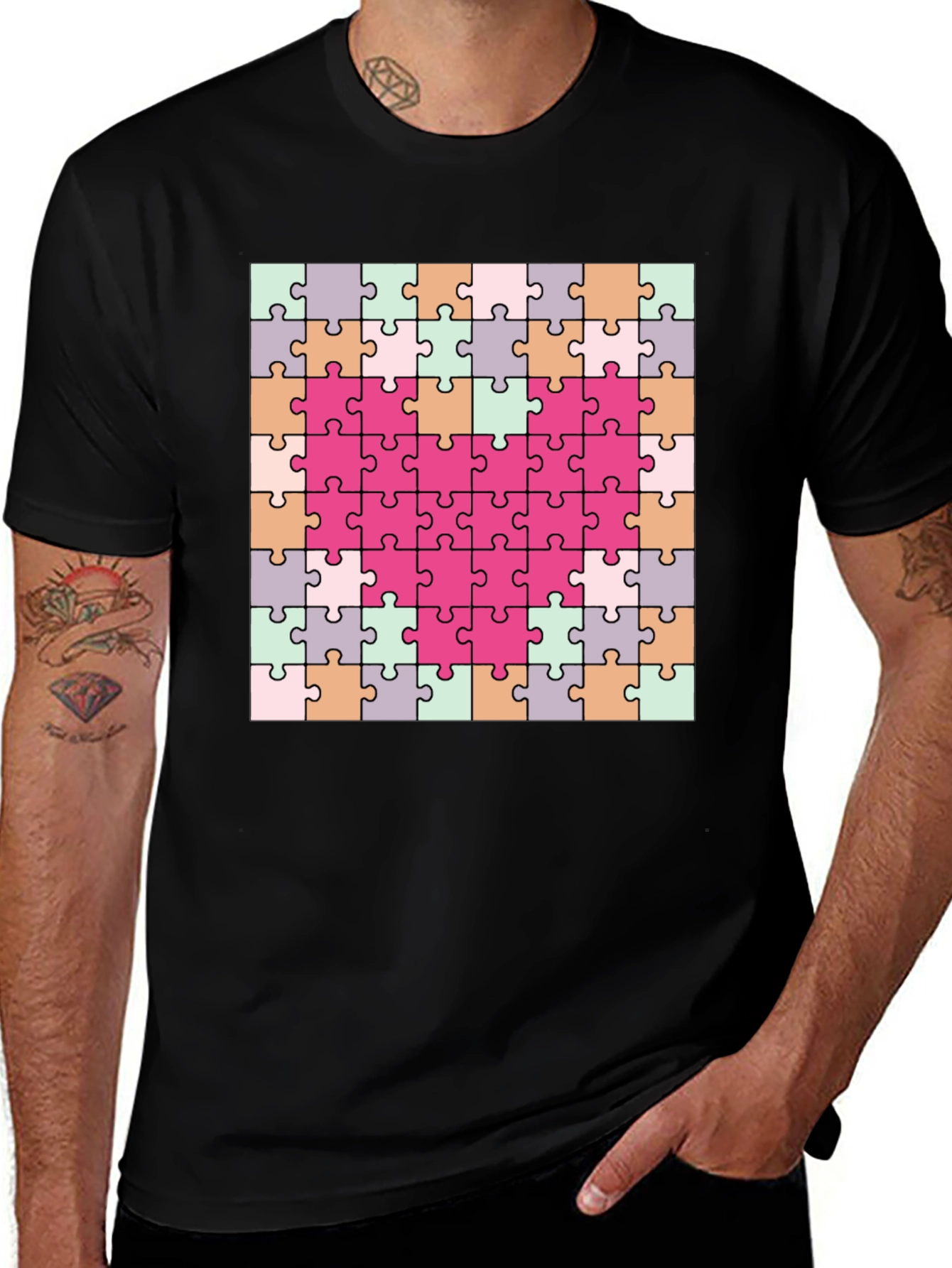 Variant 21 of Heart Puzzle Piece T-Shirt - Romantic & Fun
