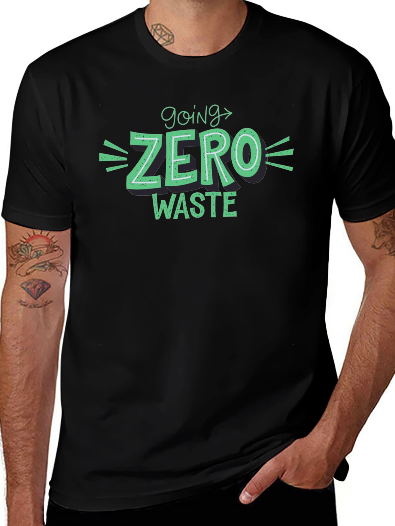 Black Eco-Friendly Going Zero Waste T-Shirt main image