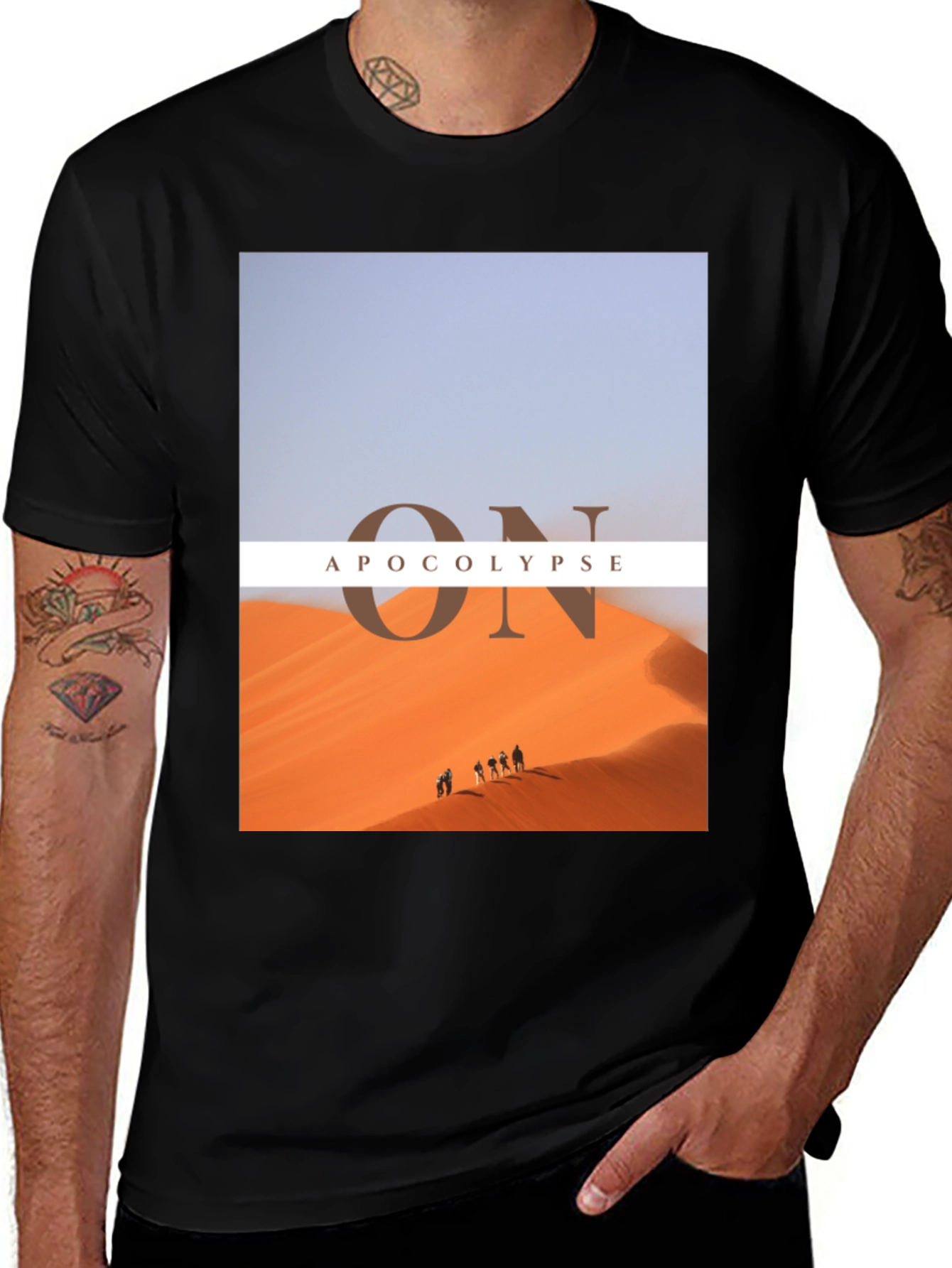Variant 21 of Apocolypse Desert Graphic Print Black Tee
