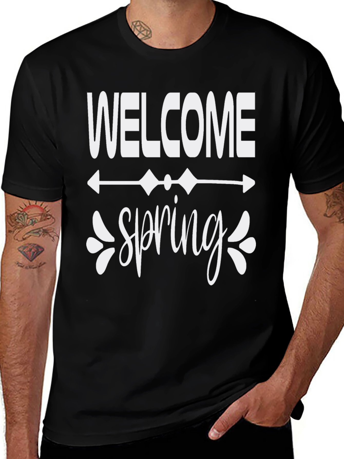Variant 14 of Welcome Spring Black Graphic Tee