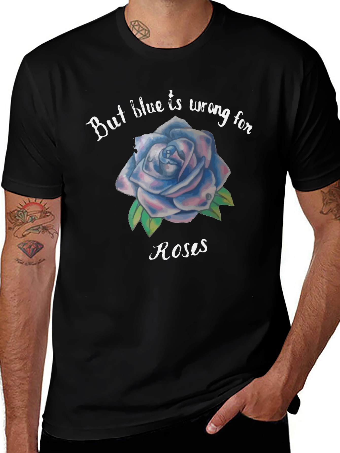 Variant 24 of Blue Rose Graphic Tee - Unique Floral T-Shirt
