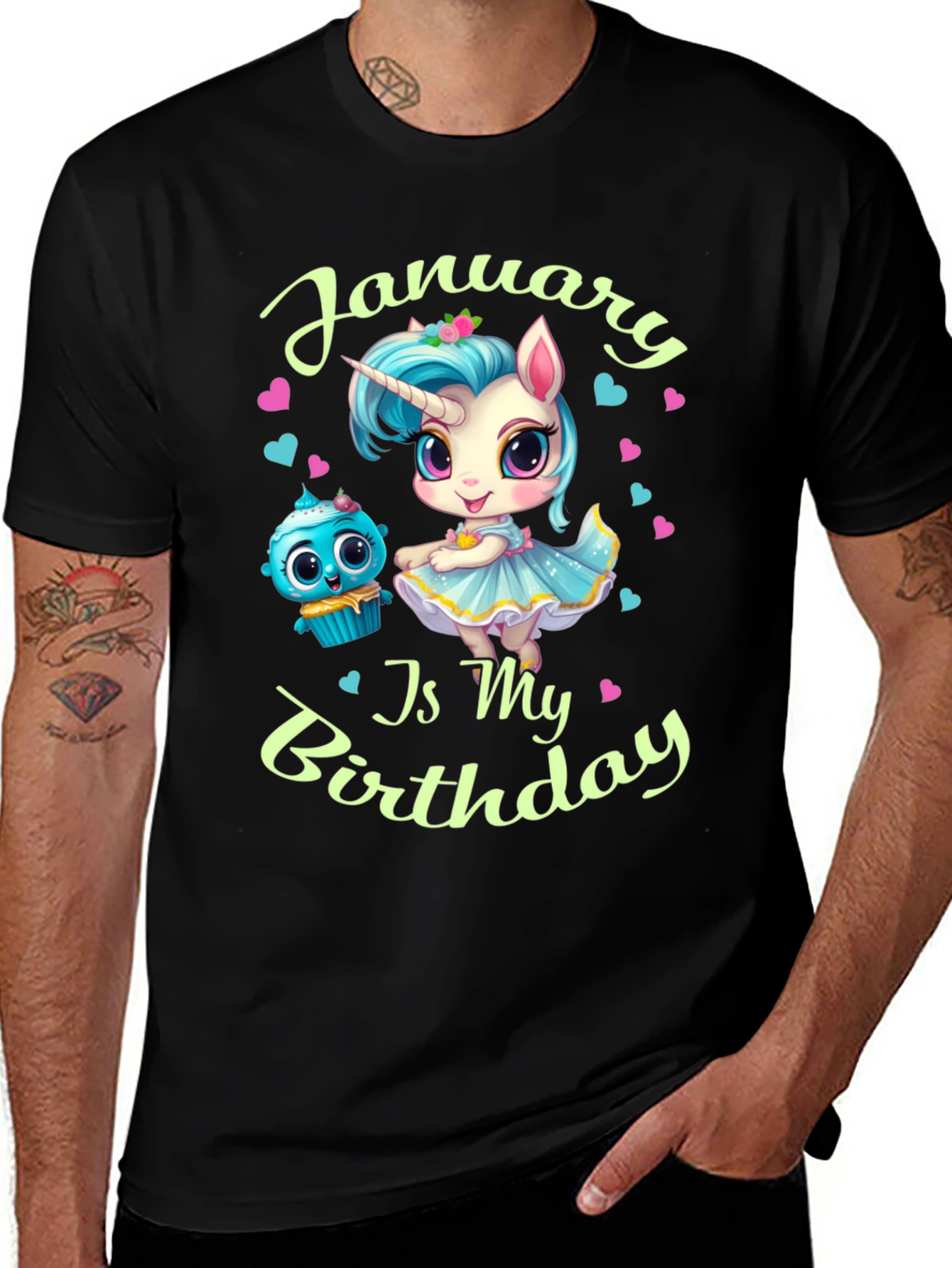 Variant 8 of January Birthday Unicorn T-Shirt