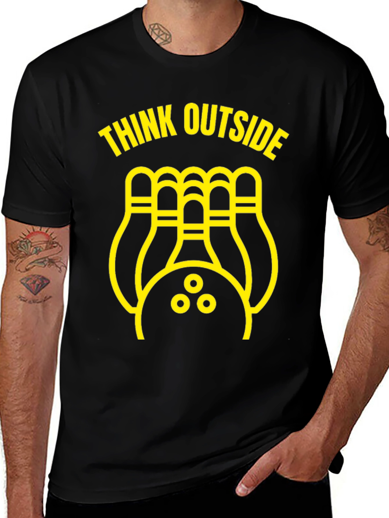 Variant 18 of Think Outside Bowling T-Shirt - Novelty Design