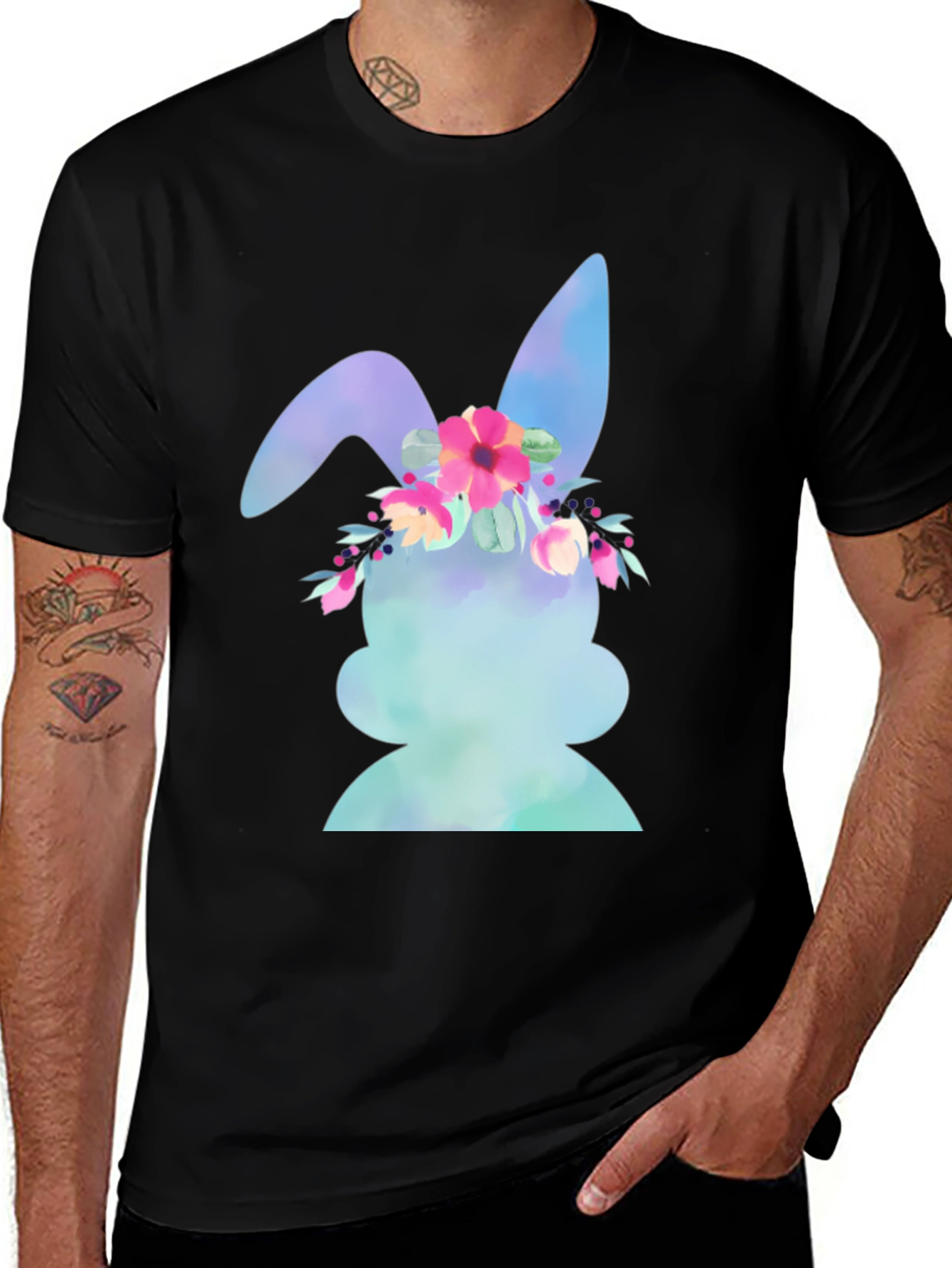Floral Bunny Graphic Tee - Easter Ready!