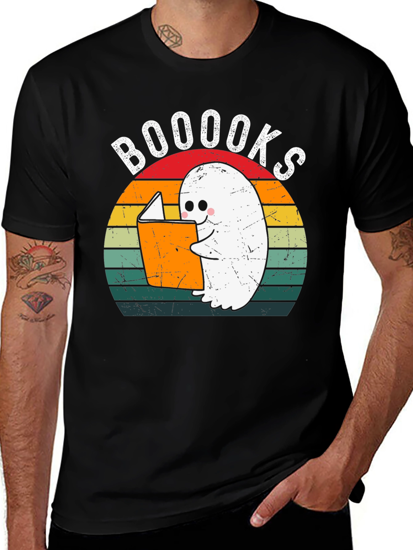 Variant 13 of Booooks Ghost Reading T-Shirt | Halloween Book Lover Tee
